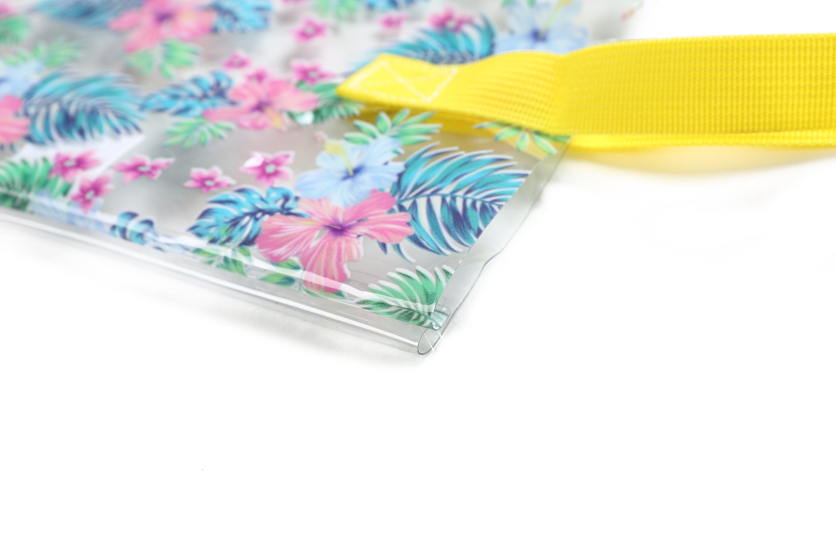 Clear Tote Bag for Everyday Use - Hawaii Monstera Leaf Print in Blue - Perfect for Beach, Shopping, and Work Commute