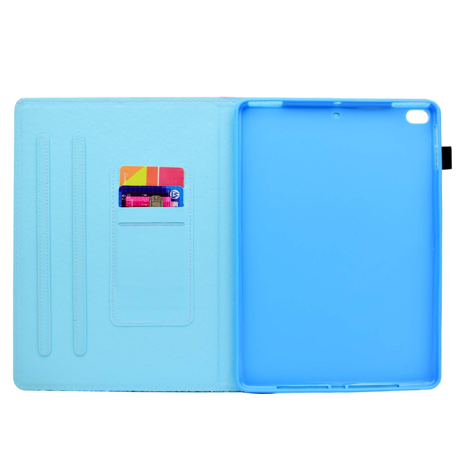 Premium PU Leather Folio Case for Apple iPad 9.7 Inch (6th/5th Gen & iPad Air 1/2) - Shockproof Stand Cover with Pencil Holder & Auto Sleep/Wake Feature - Rainbow Unicorn Design - Perfect for Work, School & Travel