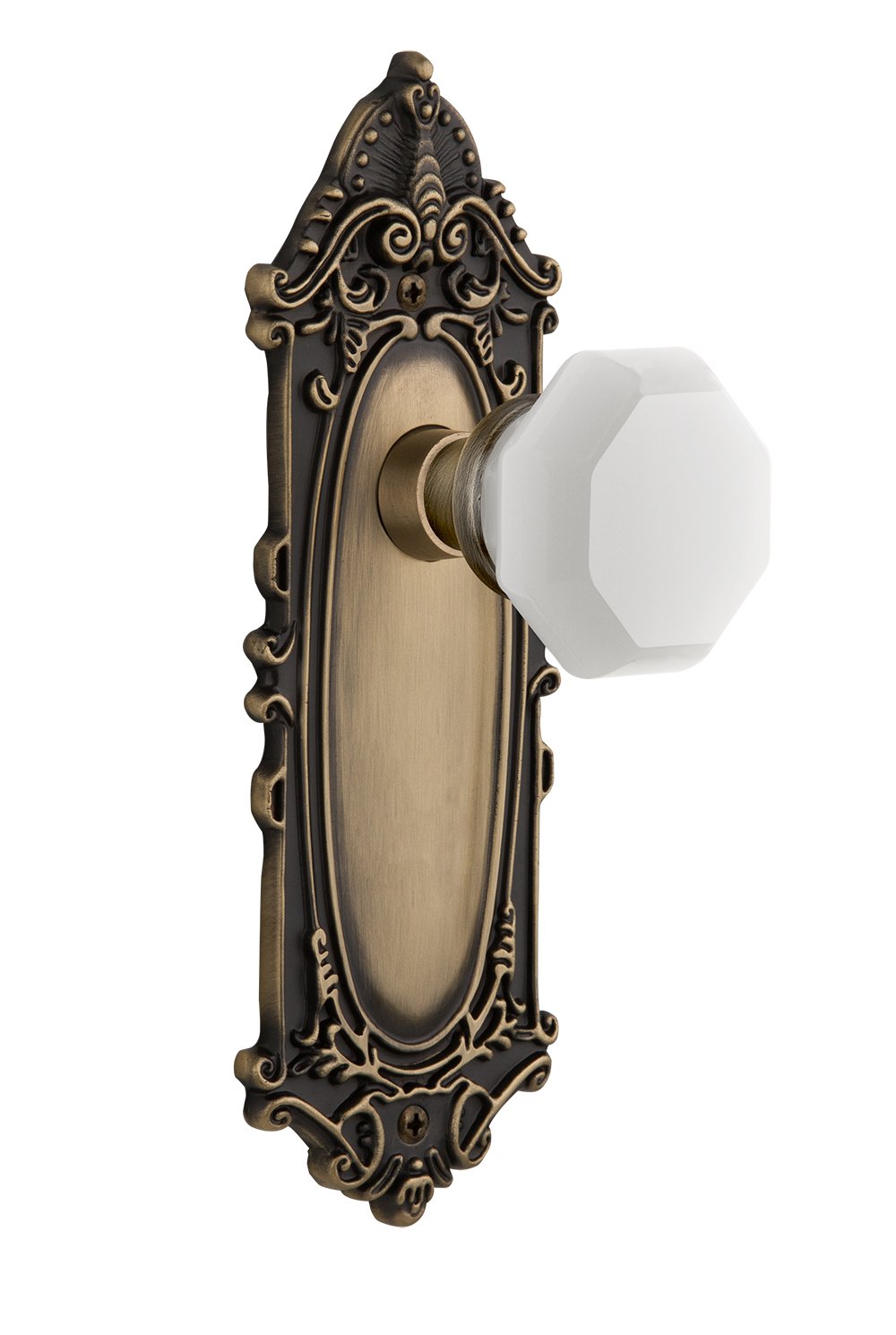 Victorian Style Waldorf White Milk Glass Knob - 2.75
