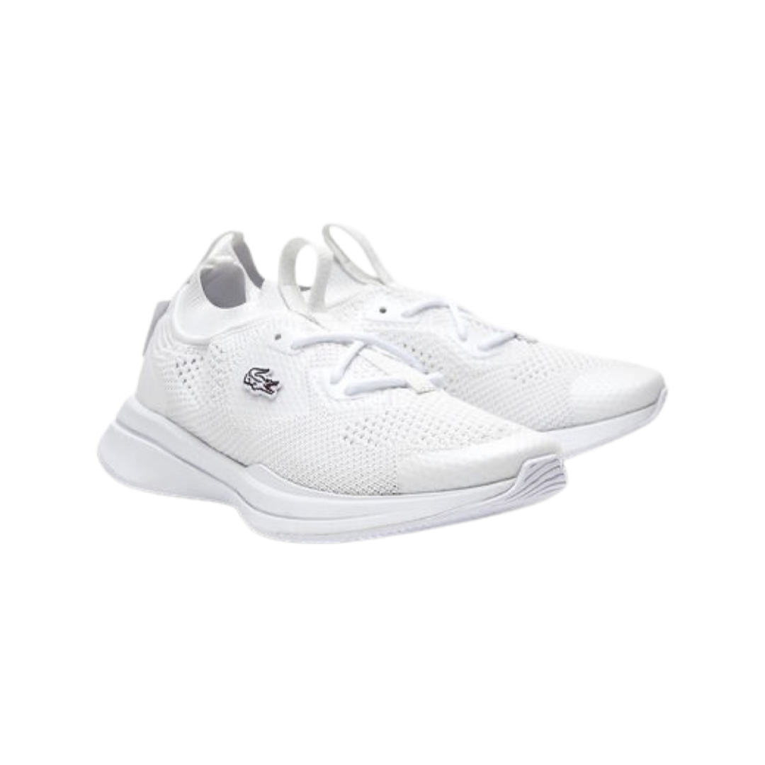 Lacoste Women's Run Spin Knit Sneakers - White Athletic Shoes for Running, Walking & Casual Wear | Comfortable Tennis Shoes for Women