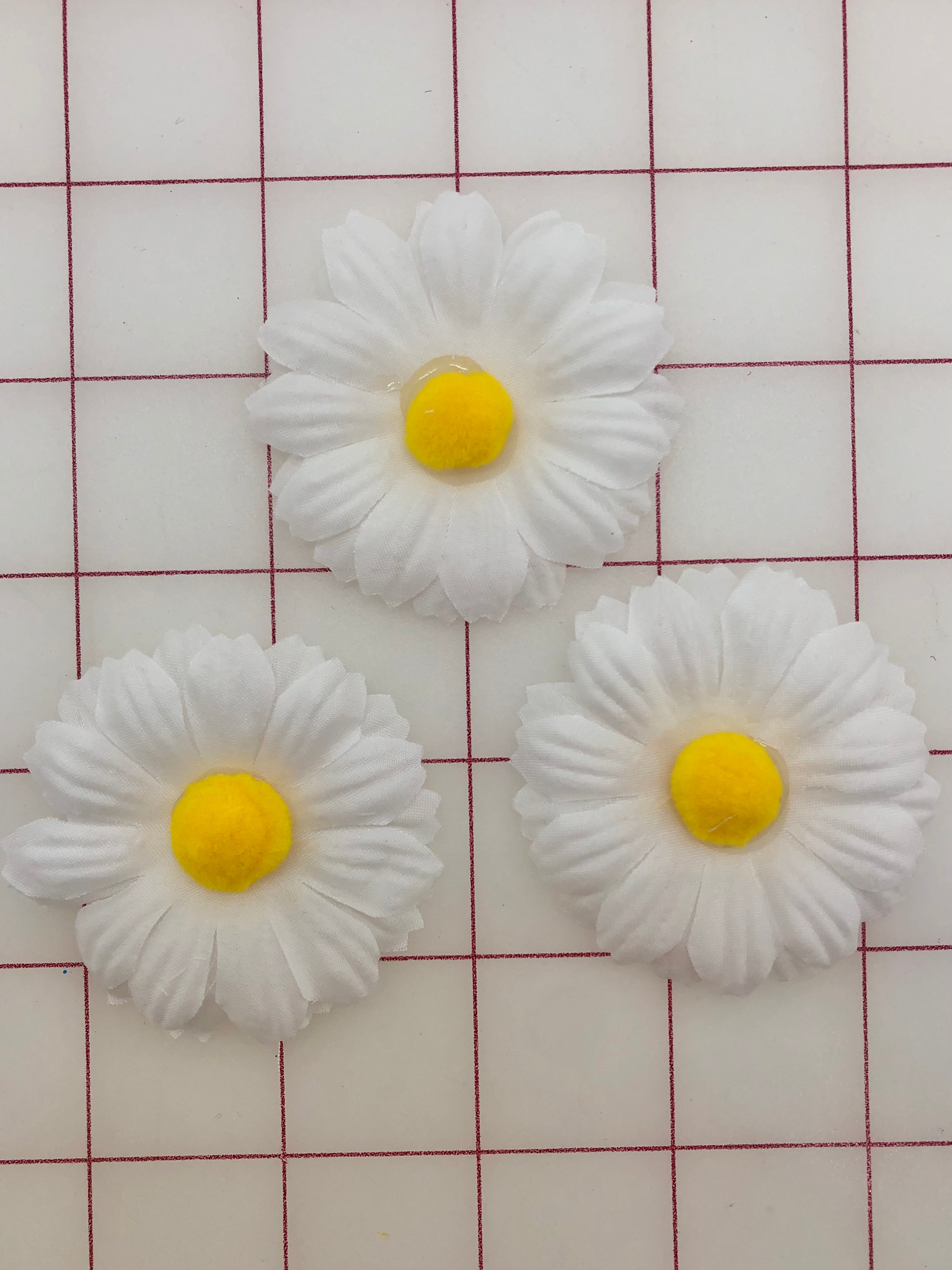 3 Pack Daisy Flowers - White and Yellow Artificial Floral Arrangements for Home Decor, Wedding Centerpieces, and Party Decorations