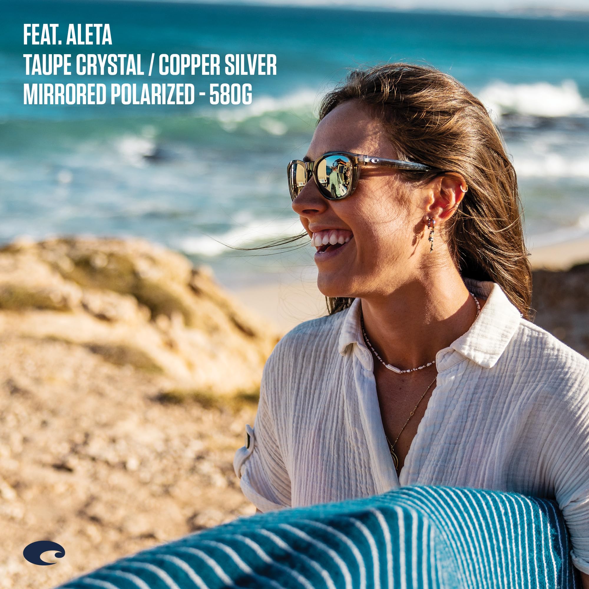 Costa Del Mar Women's Aleta Round Polarized Sunglasses – Stylish UV Protection for Outdoor Activities, Beach & Driving