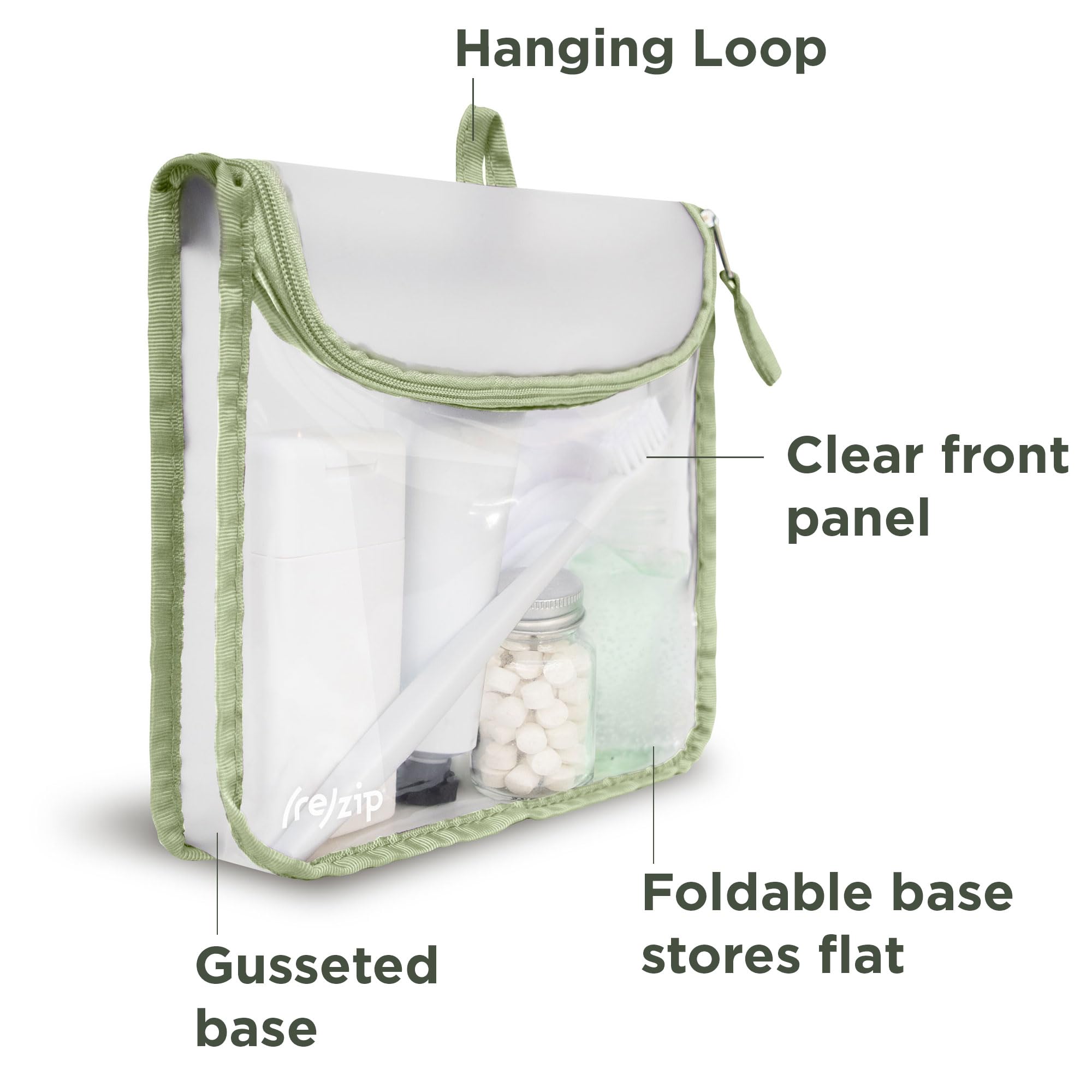 Reusable Zippered TSA-Compliant Travel Quart Bag - BPA-Free Food Grade Toiletry & Makeup Organizer for Suitcase | Machine Washable Clear Bag with Gray Piping | Perfect for Air Travel, Gym Essentials & Daily Storage