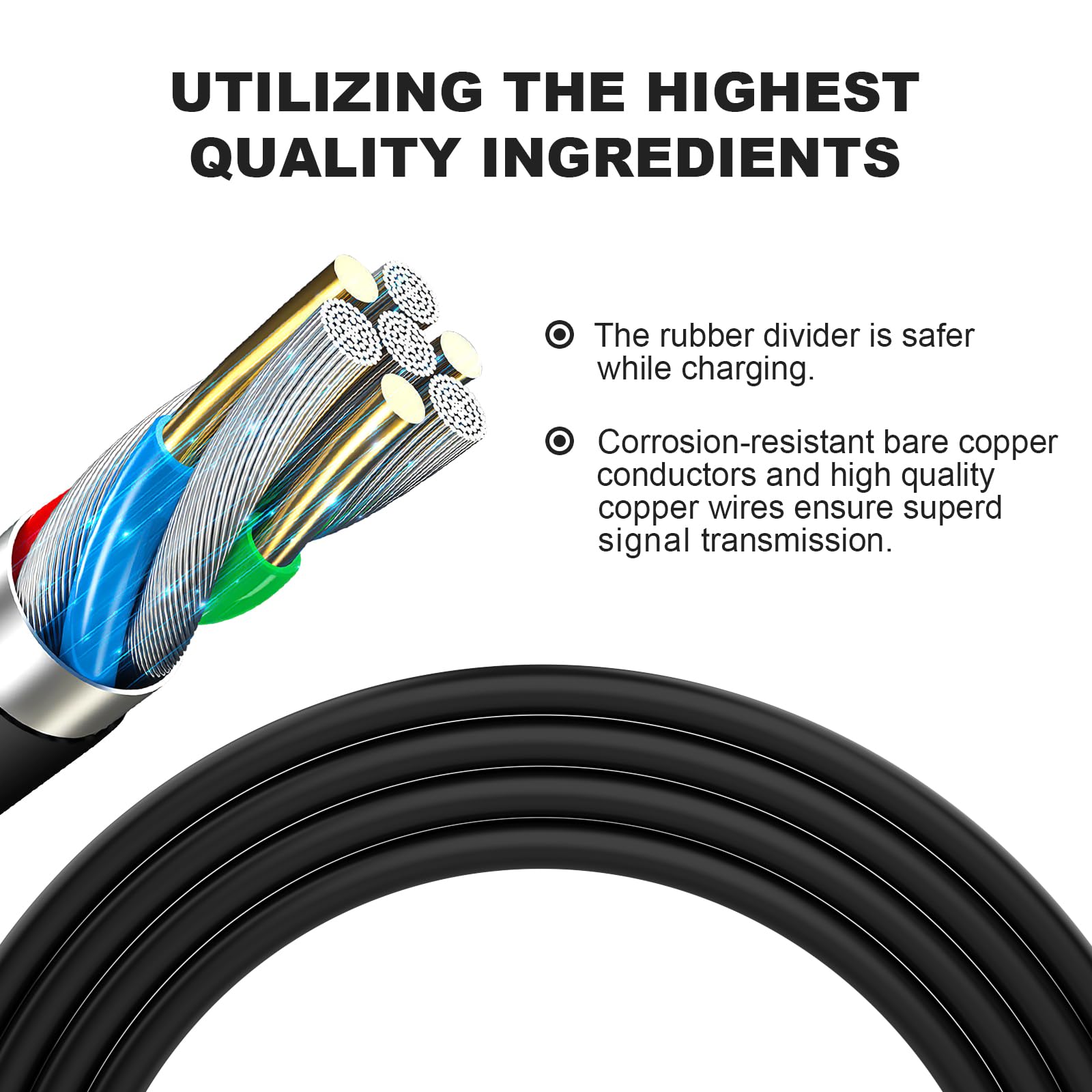 6ft Micro USB Charger Cable - Fast Charging & Data Sync Compatible with Kindle Fire (1st-8th Gen), Kindle Paperwhite (1st-4th Gen & 10th Gen) - Perfect for Home, Office & Travel (Black)