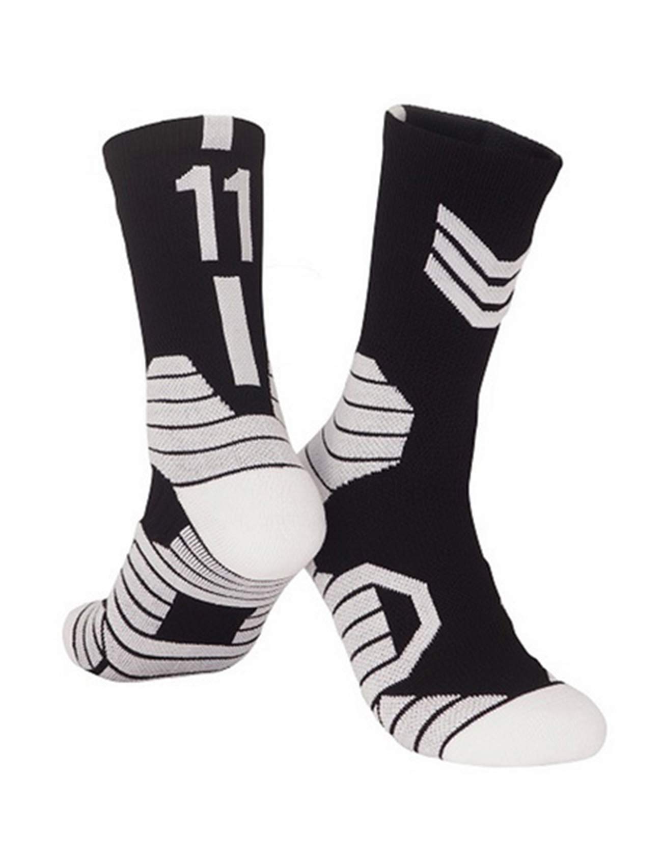 Jueshanzj Custom Men's Basketball Socks with Team Numbers - Breathable Athletic Sports Socks for Basketball, Running & Gym Workouts