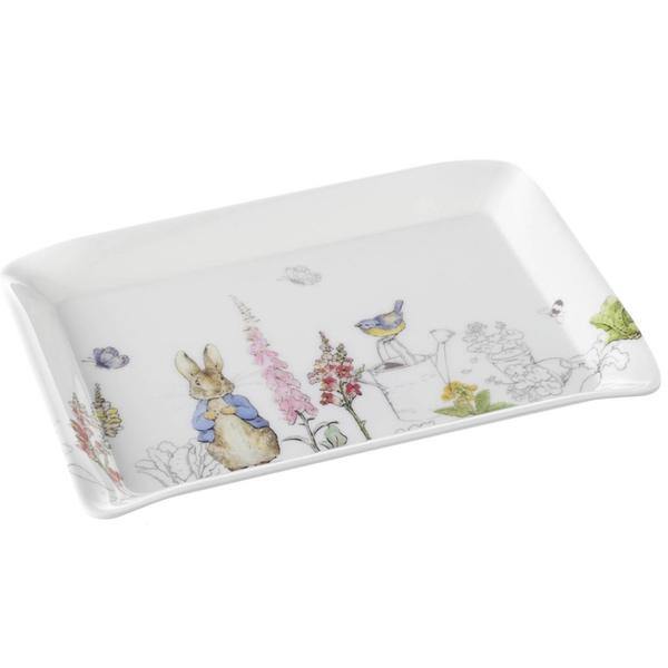 Beatrix Potter Peter Rabbit Ceramic Scatter Tray - Vintage Floral Decor for Home, Nursery, or Easter Gift - Perfect for Keys, Jewelry & Trinkets