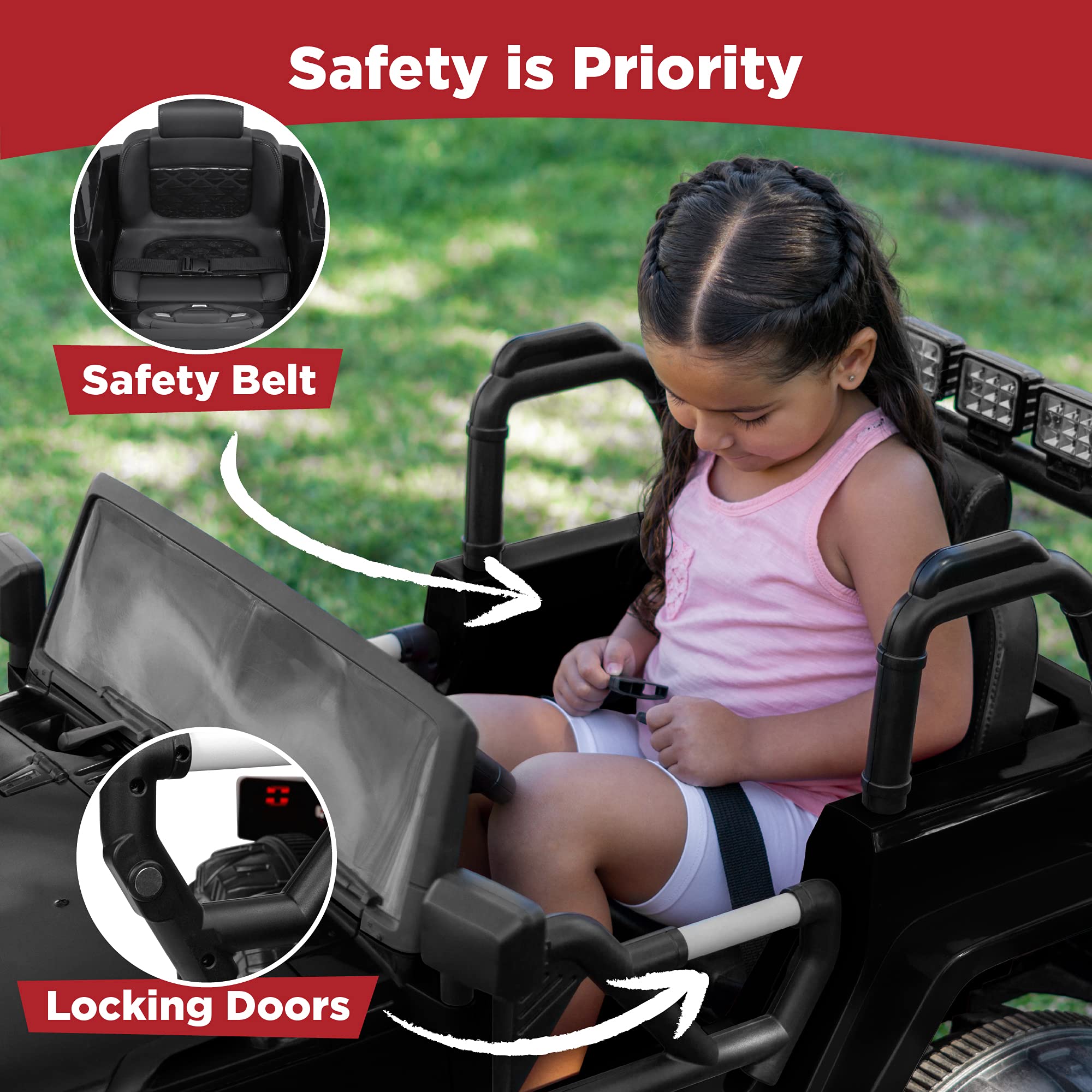 Best Choice Products 12V Kids Ride On Truck - Battery Powered Toy Car with Spring Suspension, Parent Remote Control, 3 Speed Settings & LED Lights - Black Electric Vehicle for Boys & Girls - Perfect for Outdoor Play, Birthday Gifts & Backyard Fun