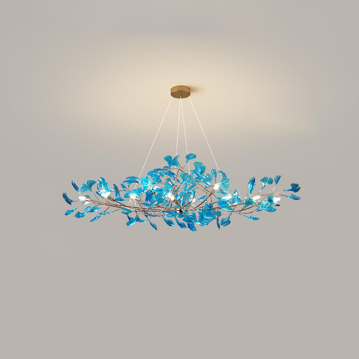Elegant Acrylic Ginkgo Leaf Chandelier - Modern LED Ceiling Light Fixture for Living Room, Bedroom & Dining Room Decor
