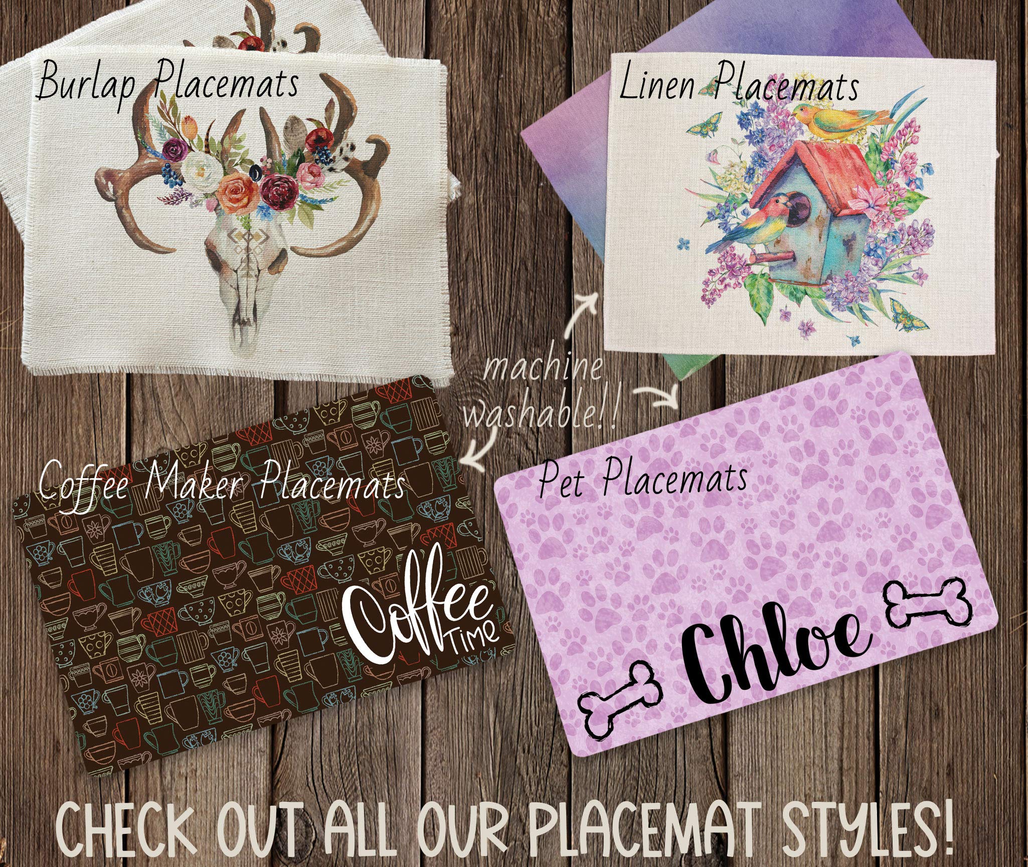 Bloom Where You Are Planted - Rustic Burlap Placemats for Farmhouse Dining, Kitchen Table Decor, and Wedding Centerpieces | Natural Jute Table Mats for Home Decor