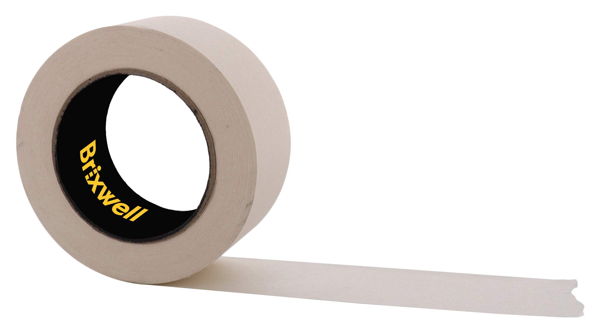 Brixwell 48 Rolls Professional Grade General Purpose Masking Tan Tape 2 Inch x 60 Yard - Made in USA - Ideal for Painting, Crafting, and DIY Home Projects