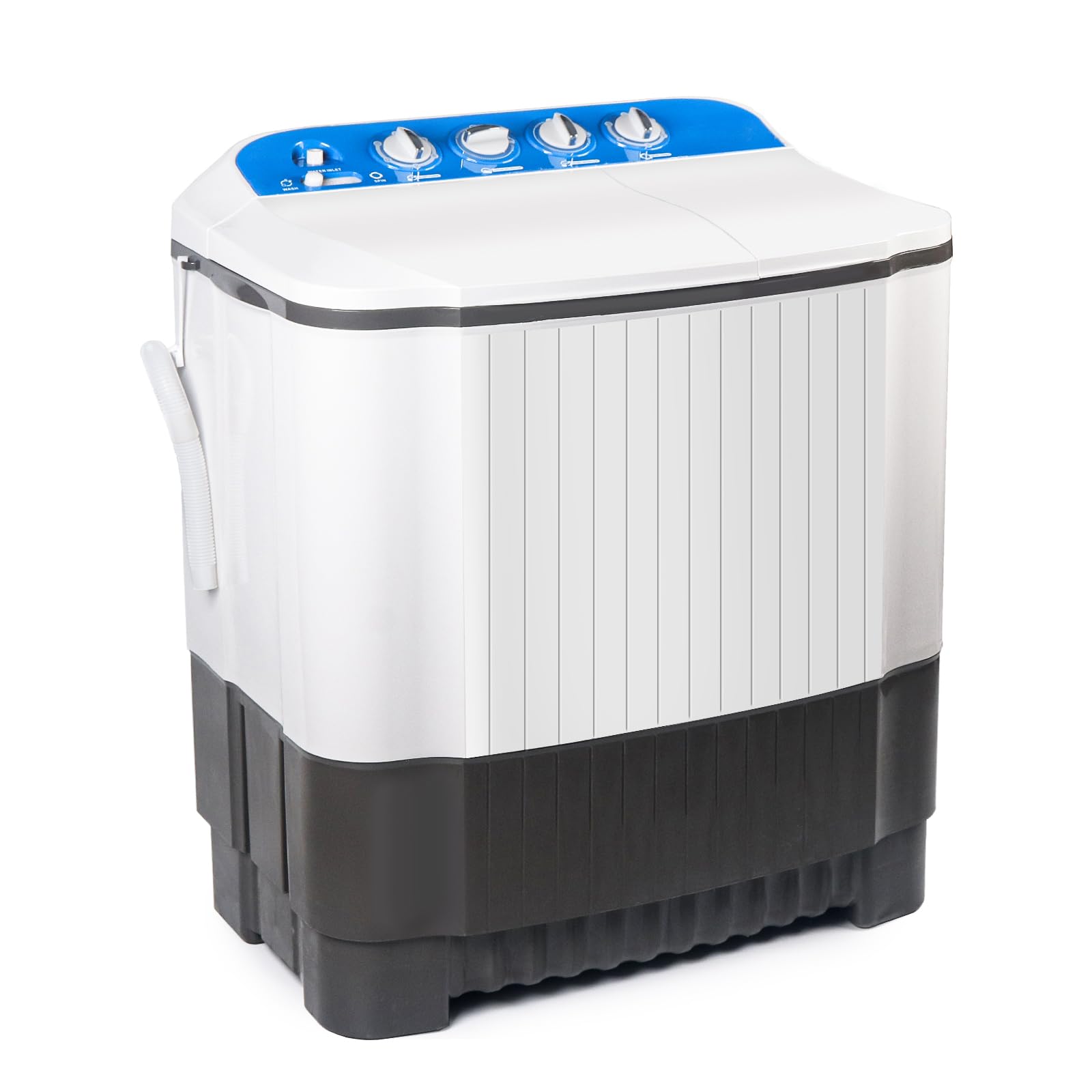 24Lbs Portable Washer and Dryer Combo - 2 in 1 Twin Tub Compact Washing Machine (16Lbs Wash & 8Lbs Spin) with Drain Pump - Perfect for Apartments, RVs, Camping & Small Spaces