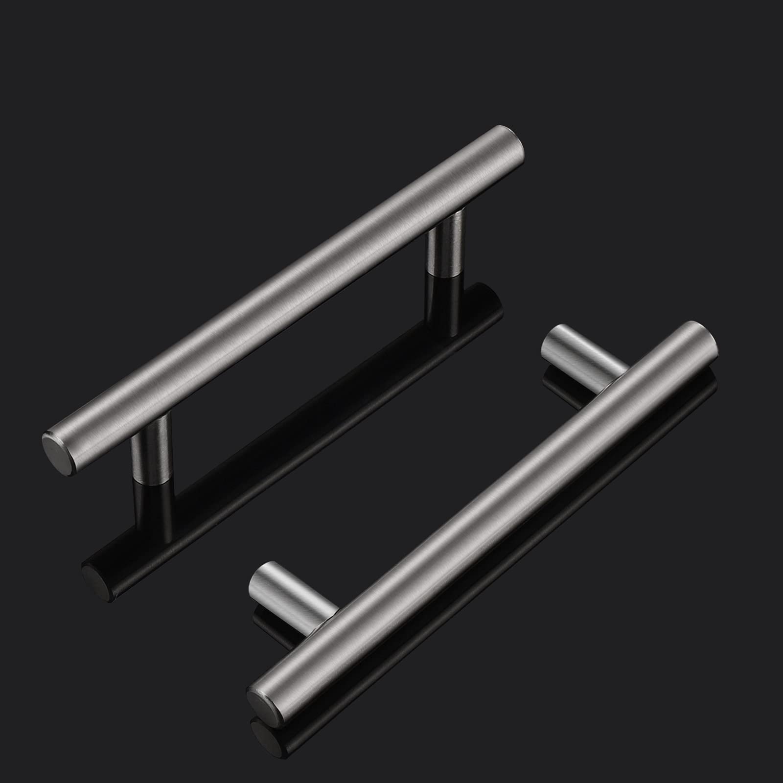 20 Pack 4 Inch Brushed Nickel Cabinet Handles & Drawer Pulls - Stainless Steel T Bar Hardware for Modern Kitchen Cabinets, Dressers & Furniture (Perfect for Home Renovation & DIY Projects)