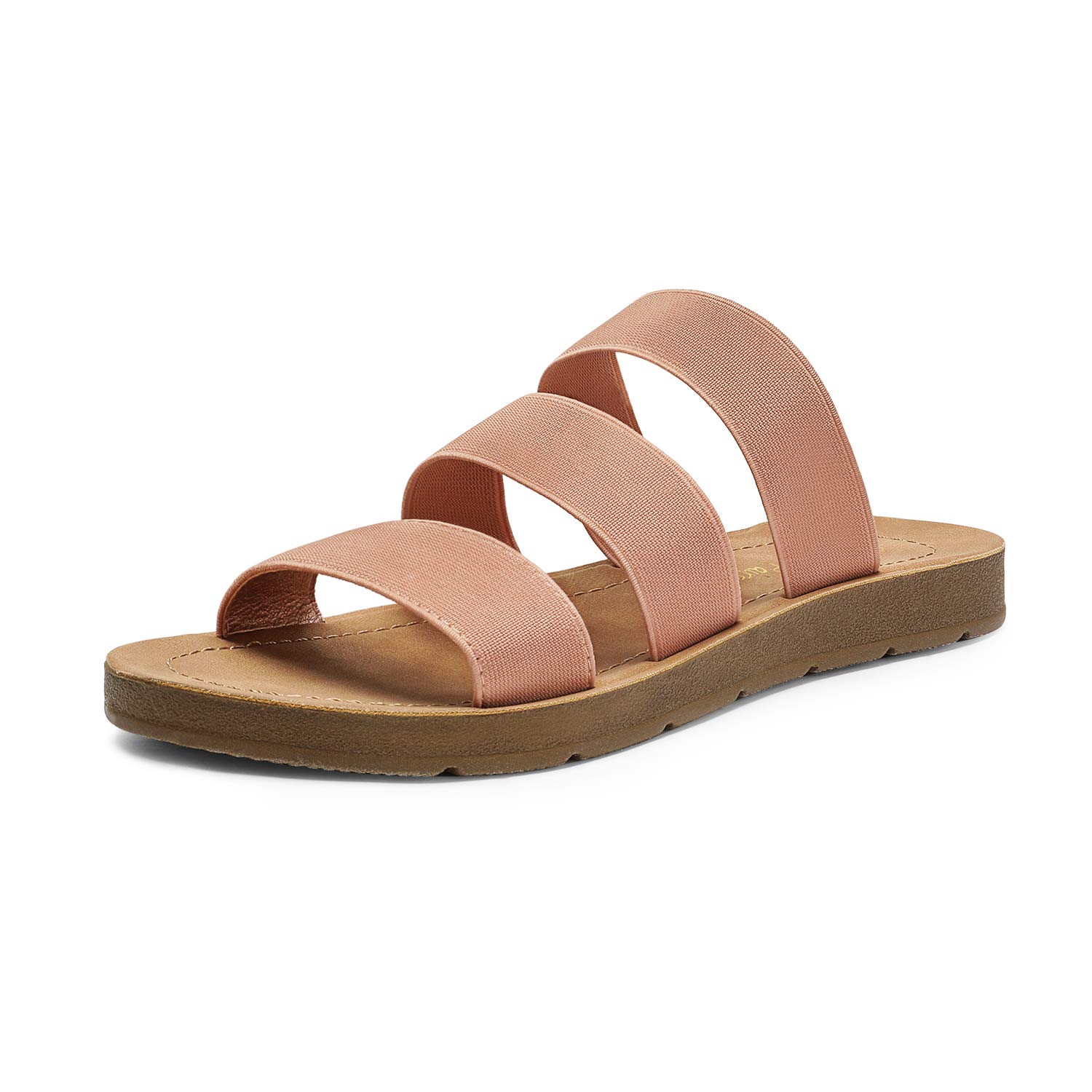 DREAM PAIRS Women's Comfortable Flat Slide Sandals - Open Toe Summer Slip-On Sandals for Beach, Pool & Casual Outings
