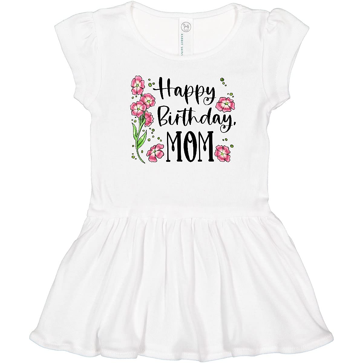 Inktastic Happy Birthday Mom Pink Floral Toddler Dress - Cute Outfit for Girls Birthday Party & Special Occasions