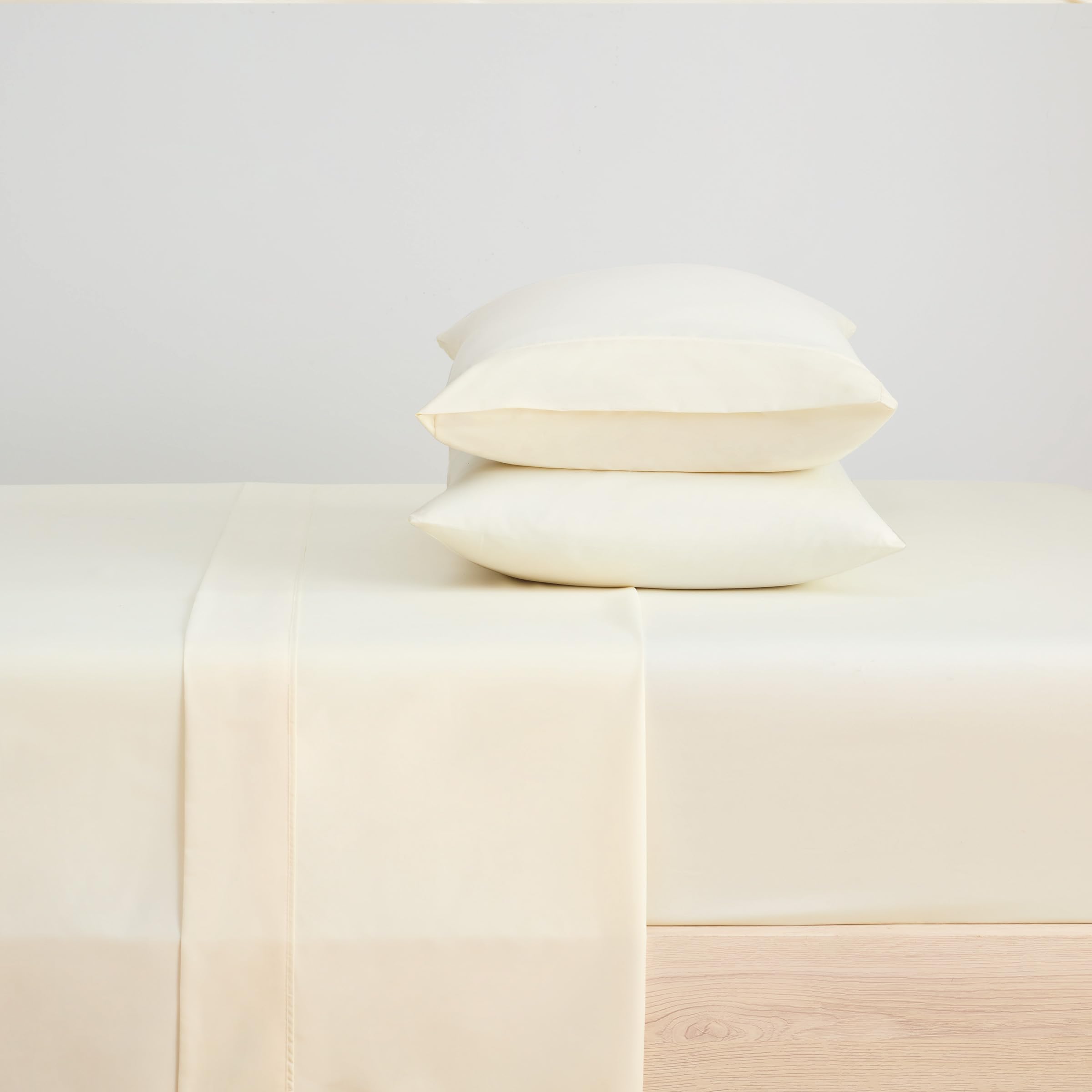 Arkwright 6-Pack Twin Flat Sheets - Soft Brushed Microfiber Hypoallergenic Wrinkle-Resistant Top Sheet Only - Ivory Bedding Essentials for Hotels, Hosts & Home Use