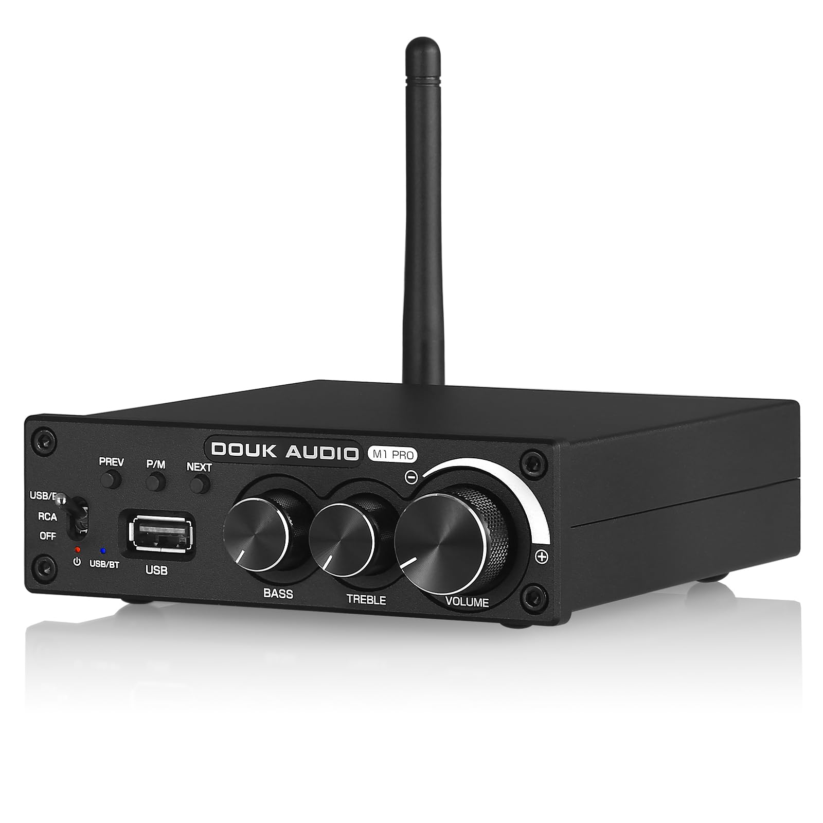 Douk Audio M1 Pro Hi-Fi 320W Bluetooth 5.0 Power Amplifier with Stereo Subwoofer & USB Music Player - Perfect for Home Theater, Karaoke, and Audio Enthusiasts