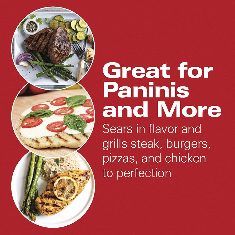 Hamilton Beach 25460C Electric Panini Press Grill with Locking Lid - Perfect for Sandwiches, Paninis & Grilled Cheese at Home or Office
