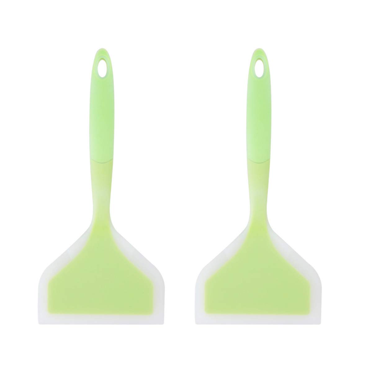 UPKOCH 2-Pack Heat Resistant Silicone Spatulas - Nonstick Kitchen Cooking Utensils for Eggs, Pancakes & Woks - Safe for Nonstick Pans - Perfect for Baking, Flipping & Stirring