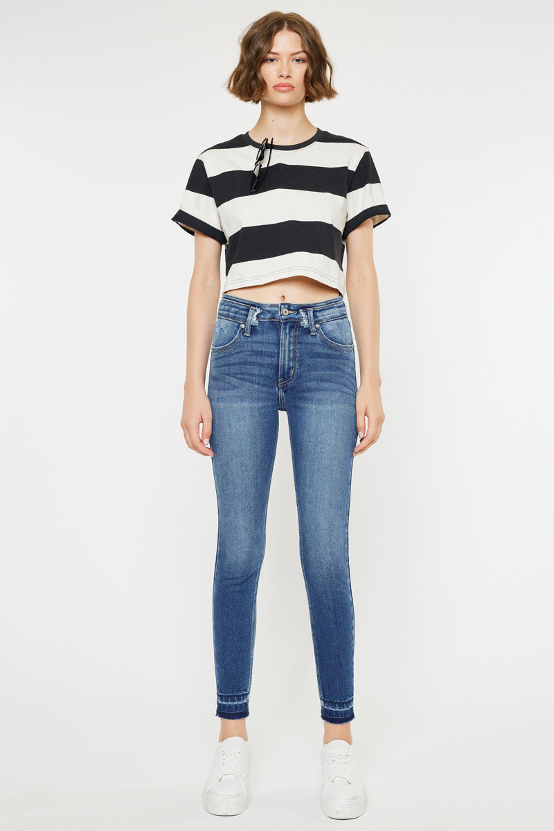 Cleopatra High Rise Ankle Skinny Jeans for Women - Stretchy Denim Pants with Slim Fit & Comfortable Waistband - Perfect for Casual Outfits, Date Night and Office Wear