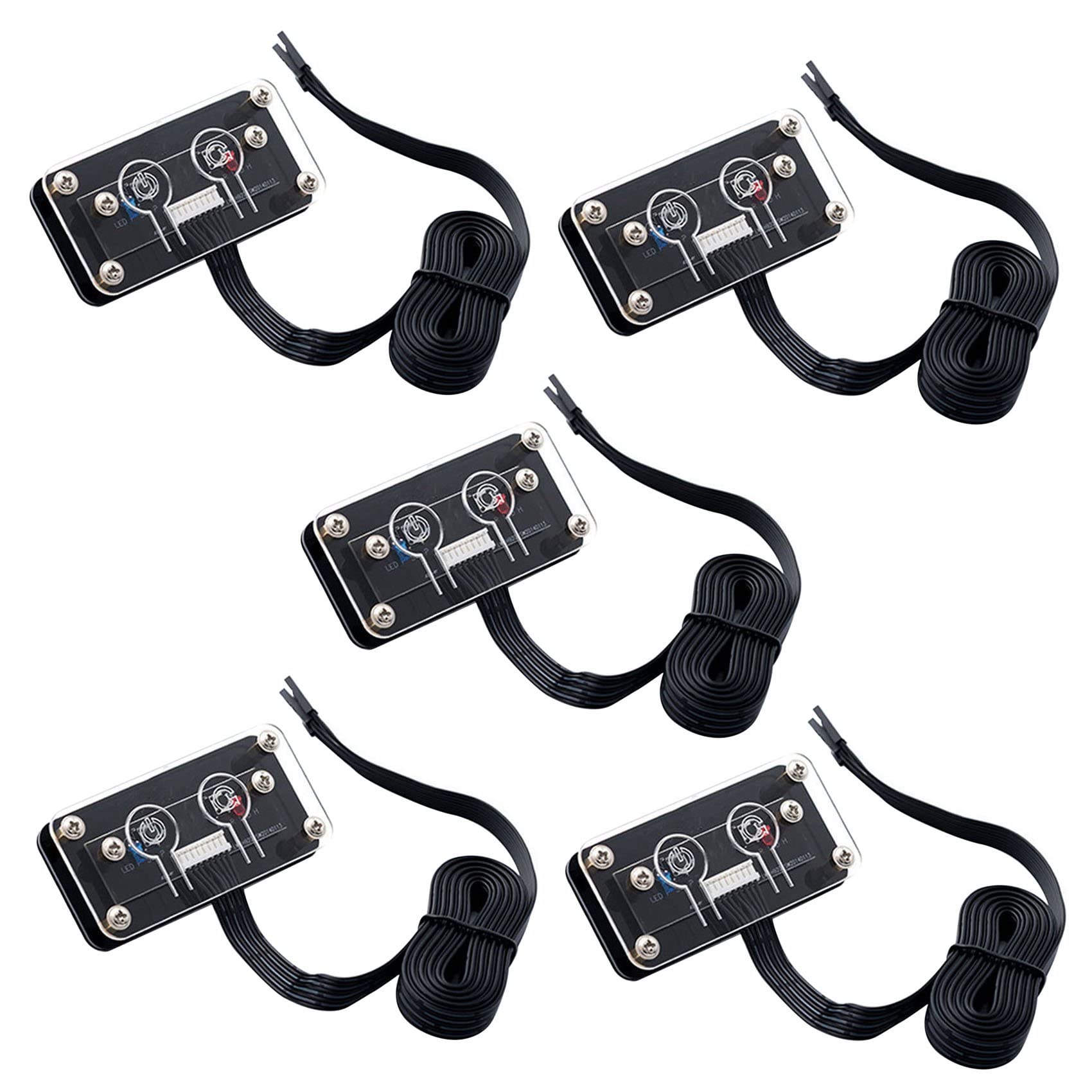 Cusstally 5-Pack External PC Power Switch with Reset Button - Desktop Computer Case Power Supply On/Off Switch - Ideal for PC Builds, Repairs, and Custom Setups