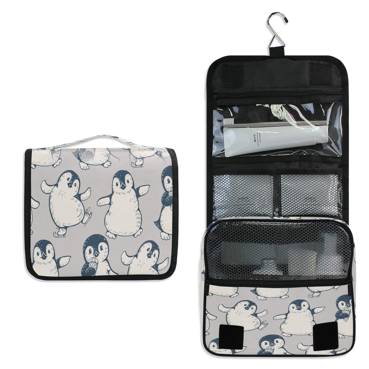 Waterproof Penguin Toiletry Bag for Travel & Shower - Cute Gift