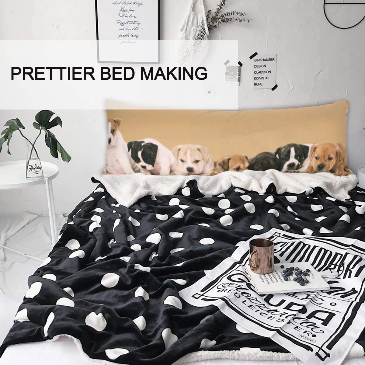 Bulldog Puppy Pregnancy Body Pillow Cover - Soft Brown Dog Themed Pillowcase 20x54 Inches - Perfect for Pet Lovers, Maternity Support & Home Decor