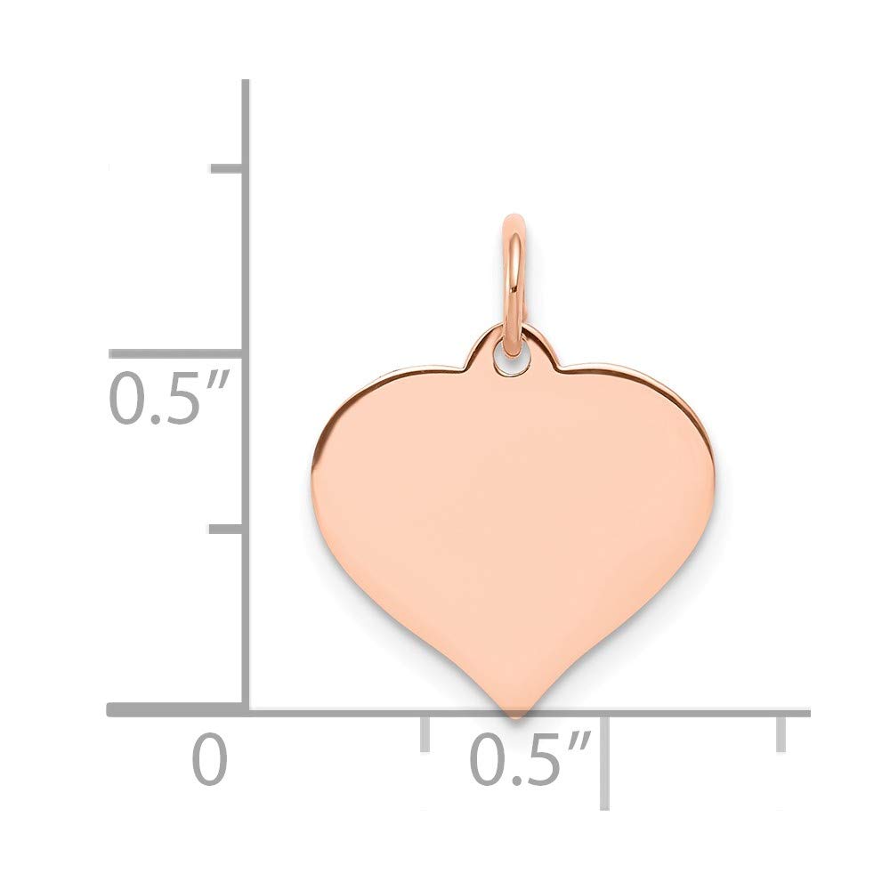 14K Rose Gold Heart Disc Charm Pendant - Elegant Jewelry for Necklace, Bracelet & Gift - Perfect for Valentine's Day, Anniversary & Special Occasions
