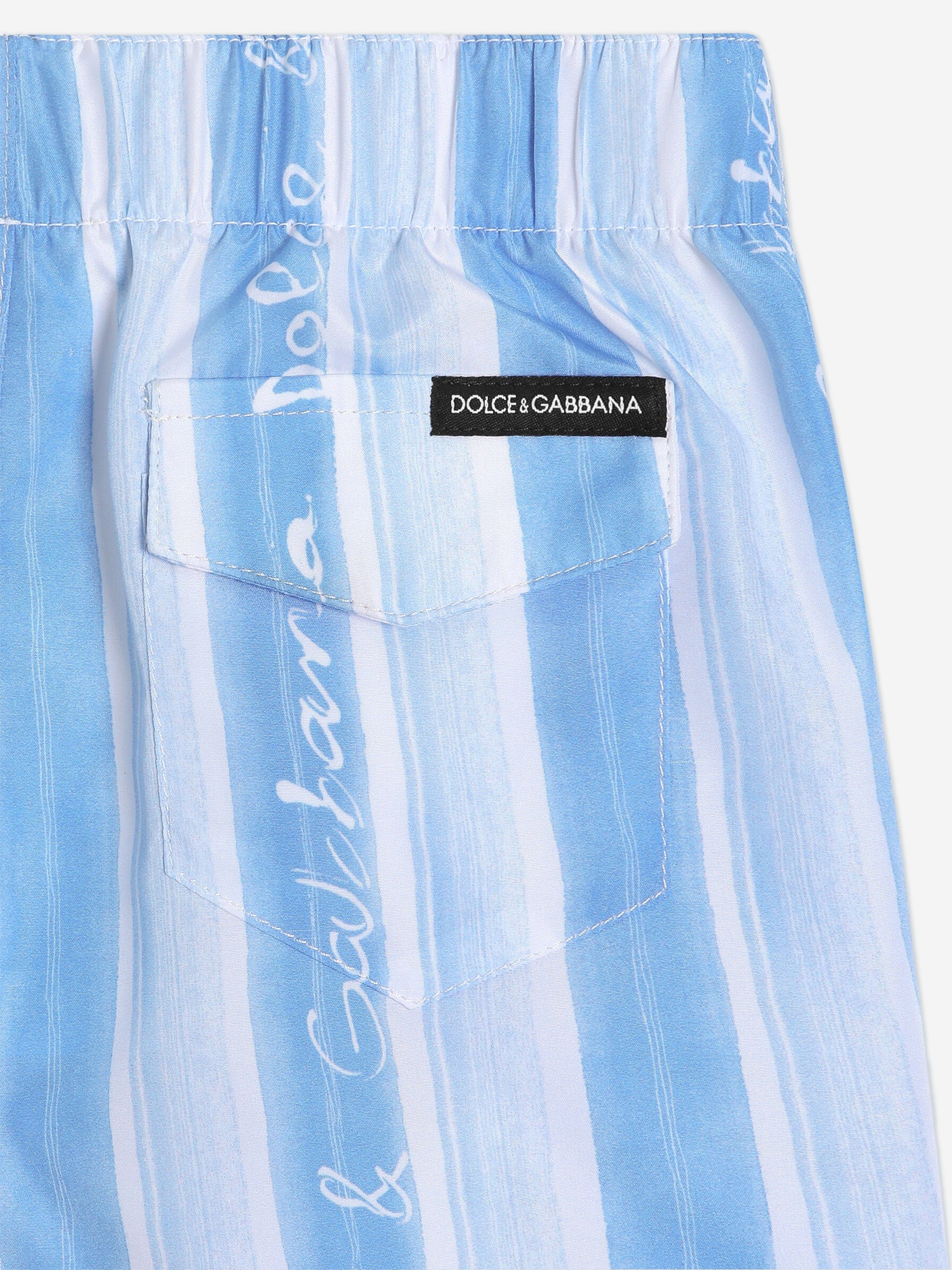 **Boys' Blue Striped Swim Shorts - Quick Dry, UPF 50+ Sun Protection - Perfect for Beach, Pool & Summer Activities**