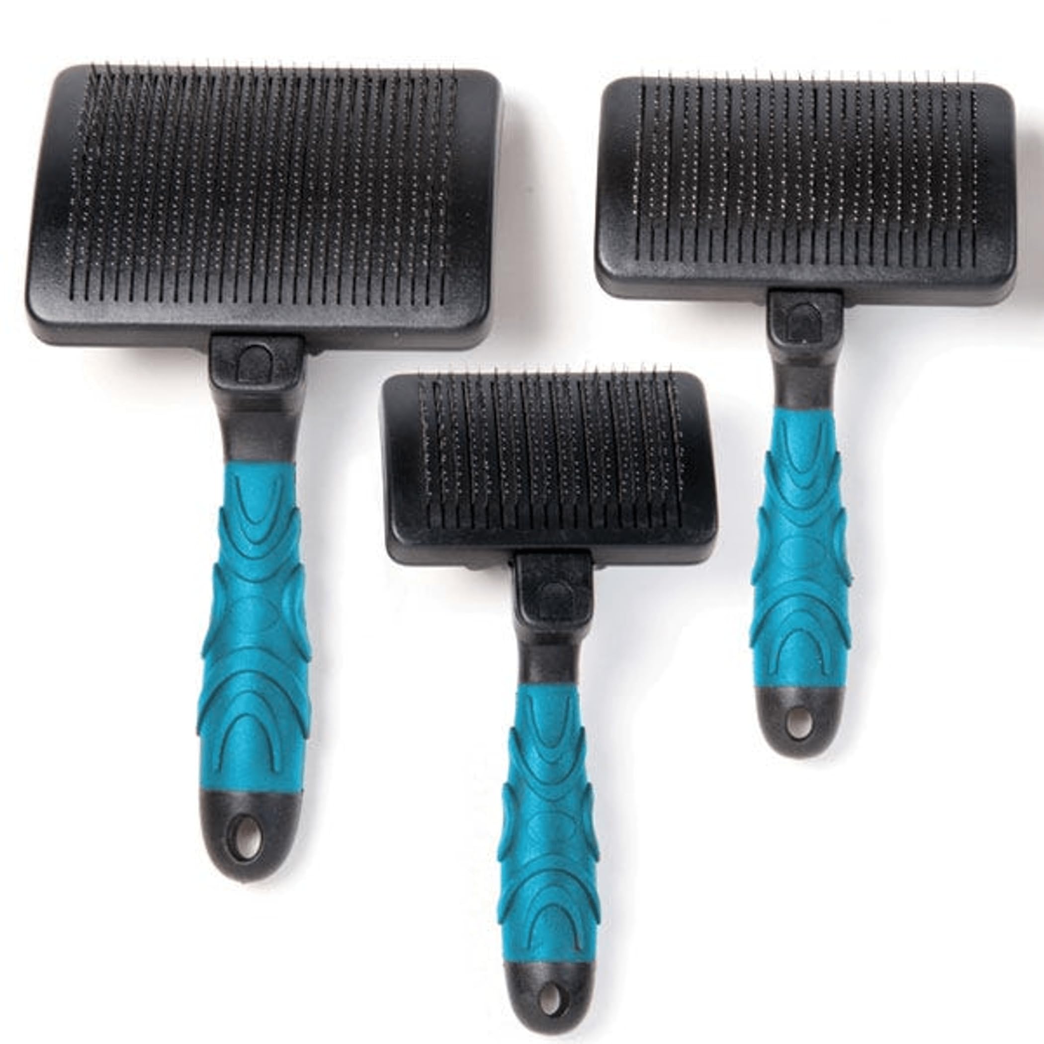 Master Grooming Tools MGT Self-Cleaning Slicker Brush L Blue - Perfect for Dogs & Cats Grooming at Home