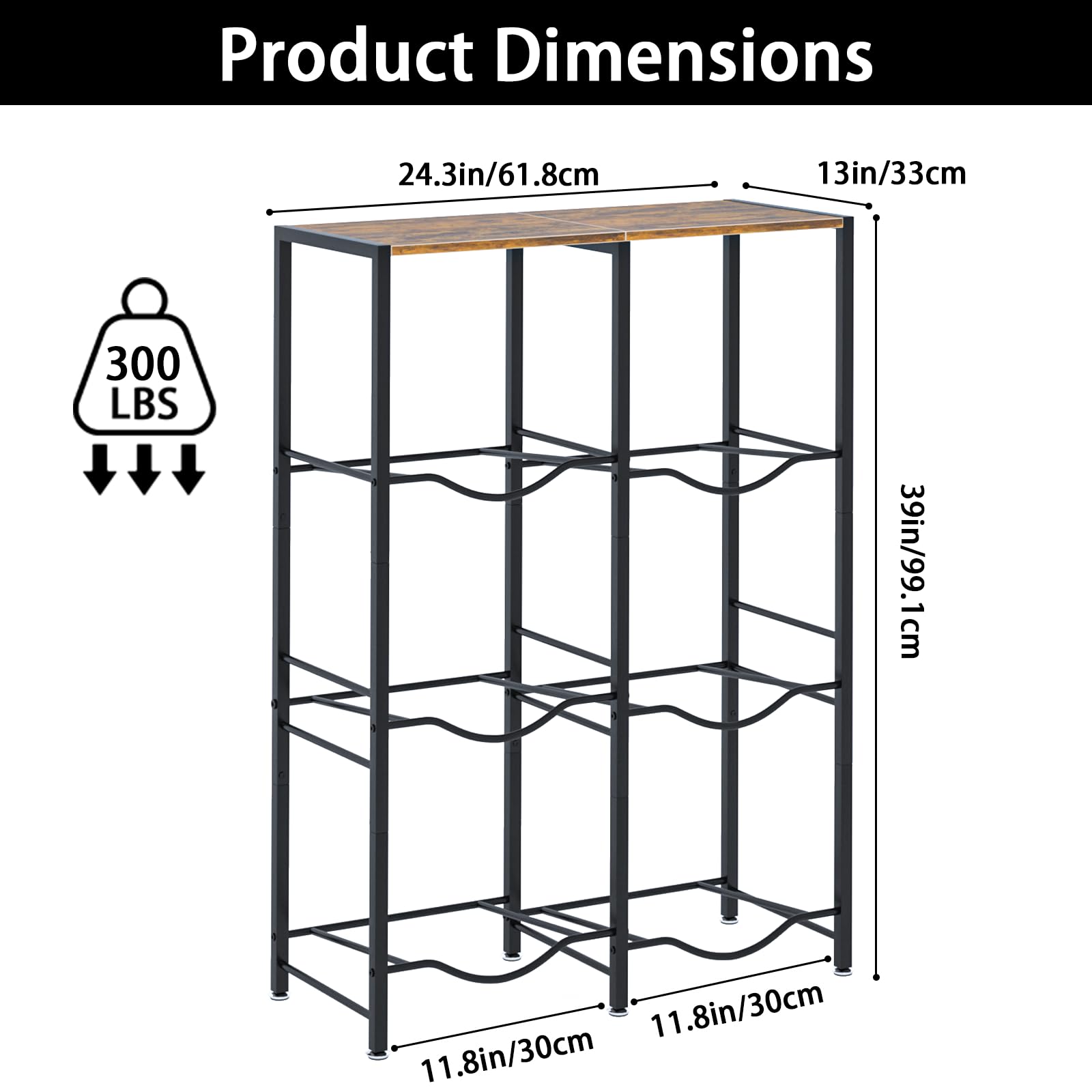 5 Gallon Water Jug Holder with Storage Rack - 3-Tier Water Dispenser Stand for Kitchen, Office, Living Room - Sturdy Brown Water Bottle Organizer for Home & Commercial Use