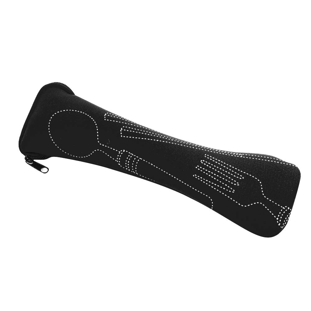 Bluelanss Waterproof Travel Cutlery Pouch - Portable Tableware Storage Bag for Camping, Hiking & Outdoor Picnics - Fits Knife, Fork, Spoon, Chopsticks & Bottle Opener - Compact Zipper Organizer (Black) | Perfect for Backpacking, RV Trips & Beach BBQs