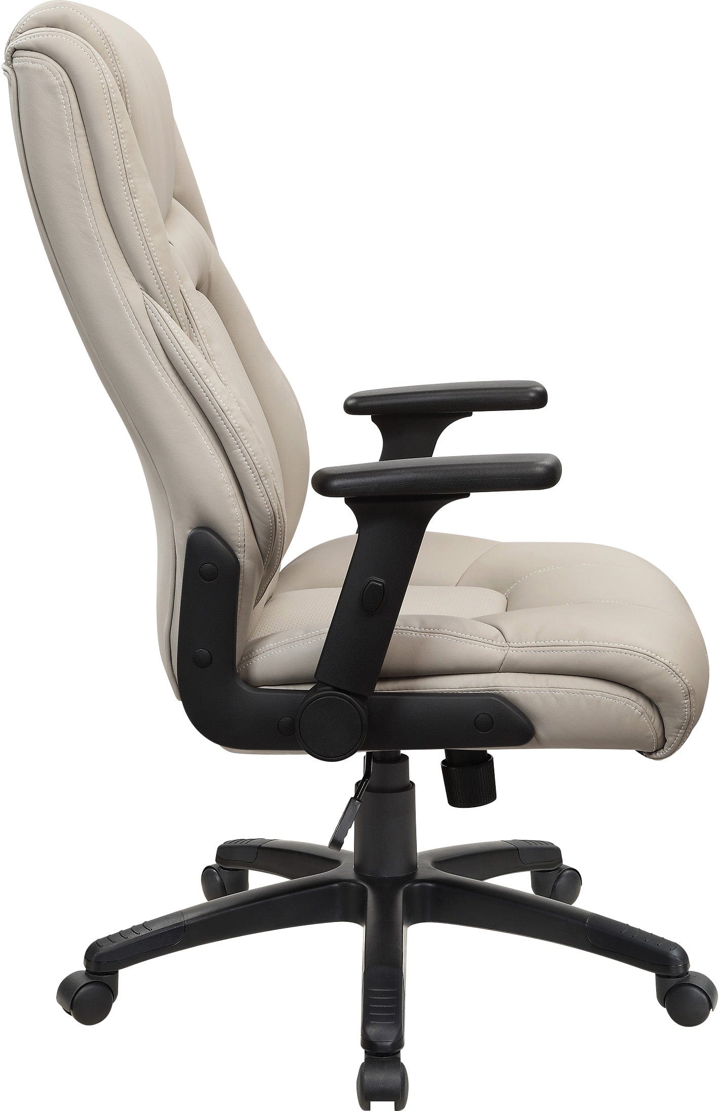Premium Office Star Exec Bonded Leather Office Chair with Adjustable Height & Flip Arms - Ergonomic Desk Chair for Home & Office - White Stitching & Durable Design [EC93580] - Perfect for Long Work Hours, Gaming & Conference Rooms