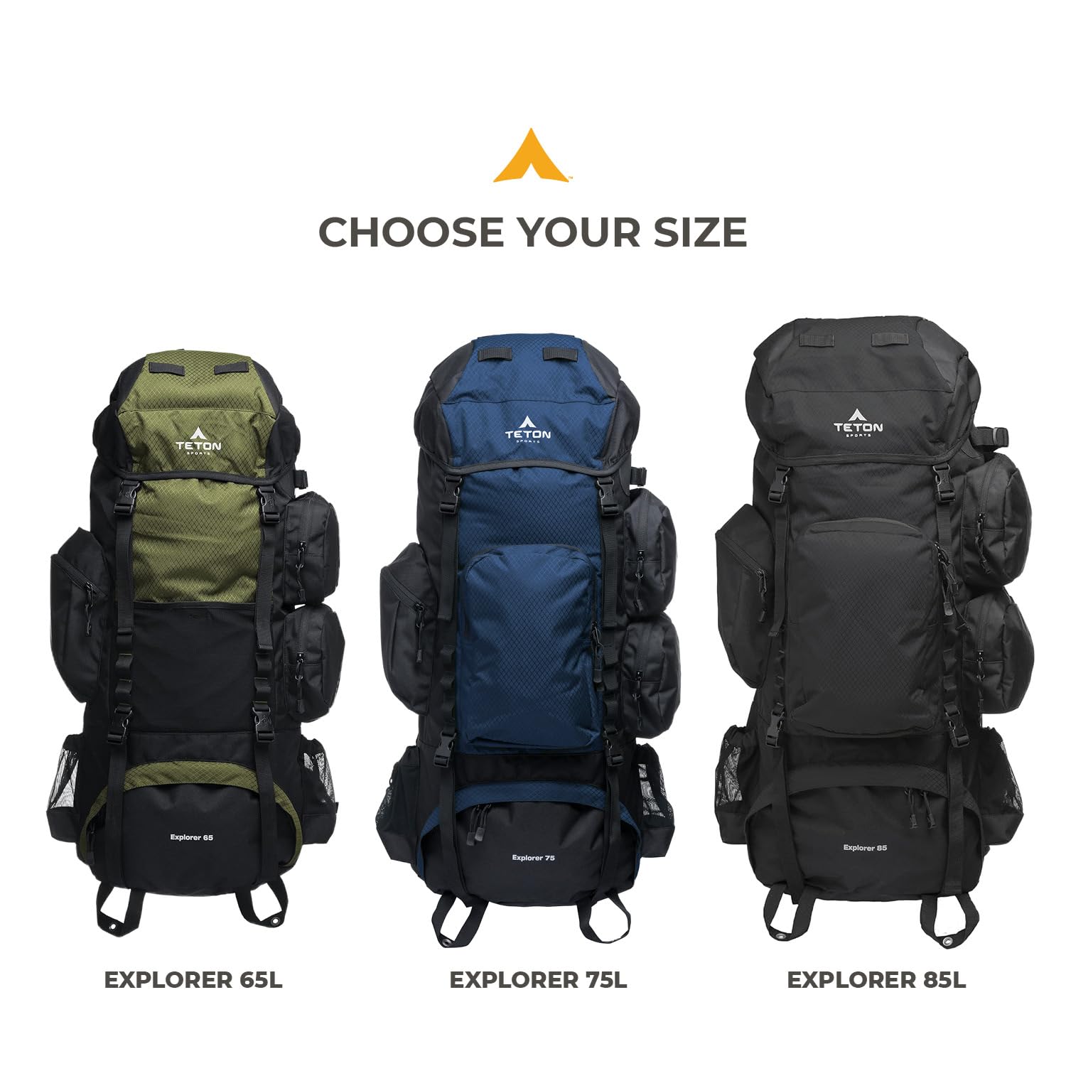 TETON 65L Explorer Internal Frame Backpack for Hiking, Camping & Backpacking - Lightweight Water-Resistant Travel Backpack with Rain Cover - Perfect for Outdoor Adventures, Trekking & Travel Gear