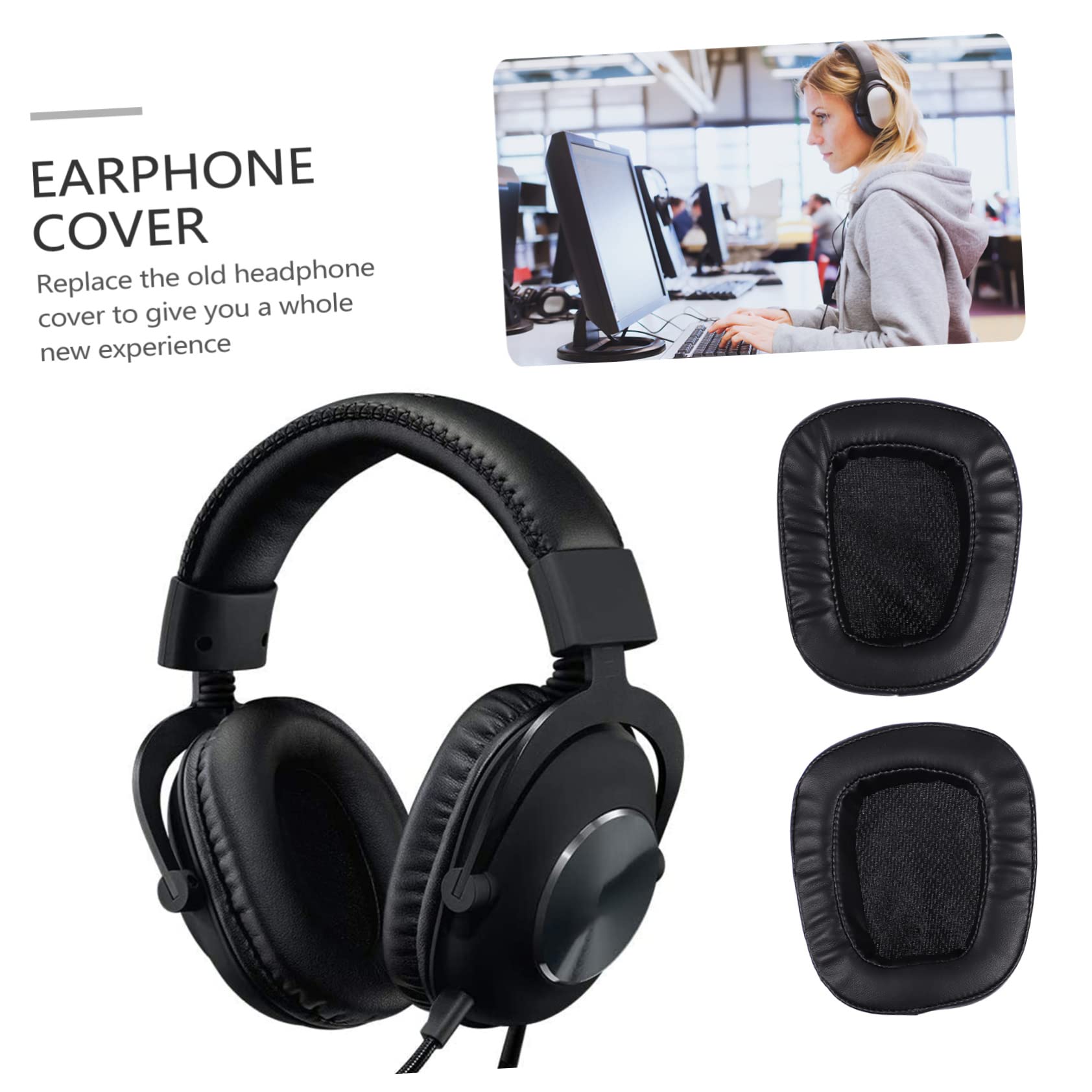 Homoyoyo Replacement Ear Pads for Logitech G633 G933 Headset - 2 Pack Soft Black Memory Foam Cushions - Perfect for Gaming, Music & Long Wear Comfort
