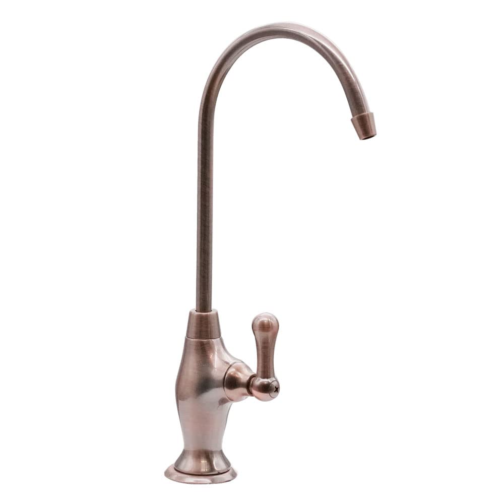 Westbrass D2033-NL-11 10-Inch Classic Single Lever Cold Water Dispenser Faucet in Antique Copper Finish - Perfect for Kitchen Sinks, Bar Countertops, and Office Water Coolers