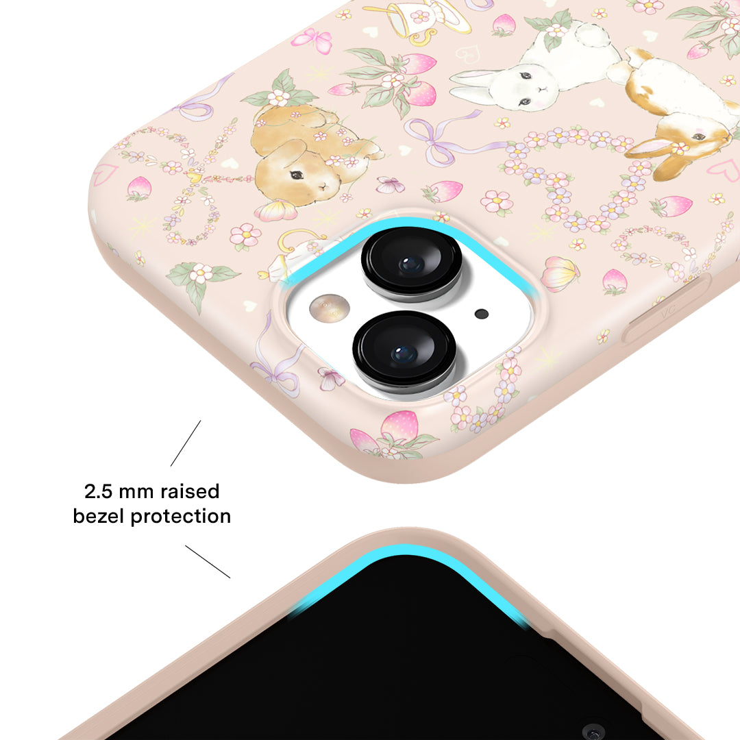 Cute Bunny & Bow iPhone Case - Adorable Animal Design Protective Cover for iPhone 13/12/11/XR/XS - Perfect Gift for Girls, Teens & Bunny Lovers (Home, School, Office Use)