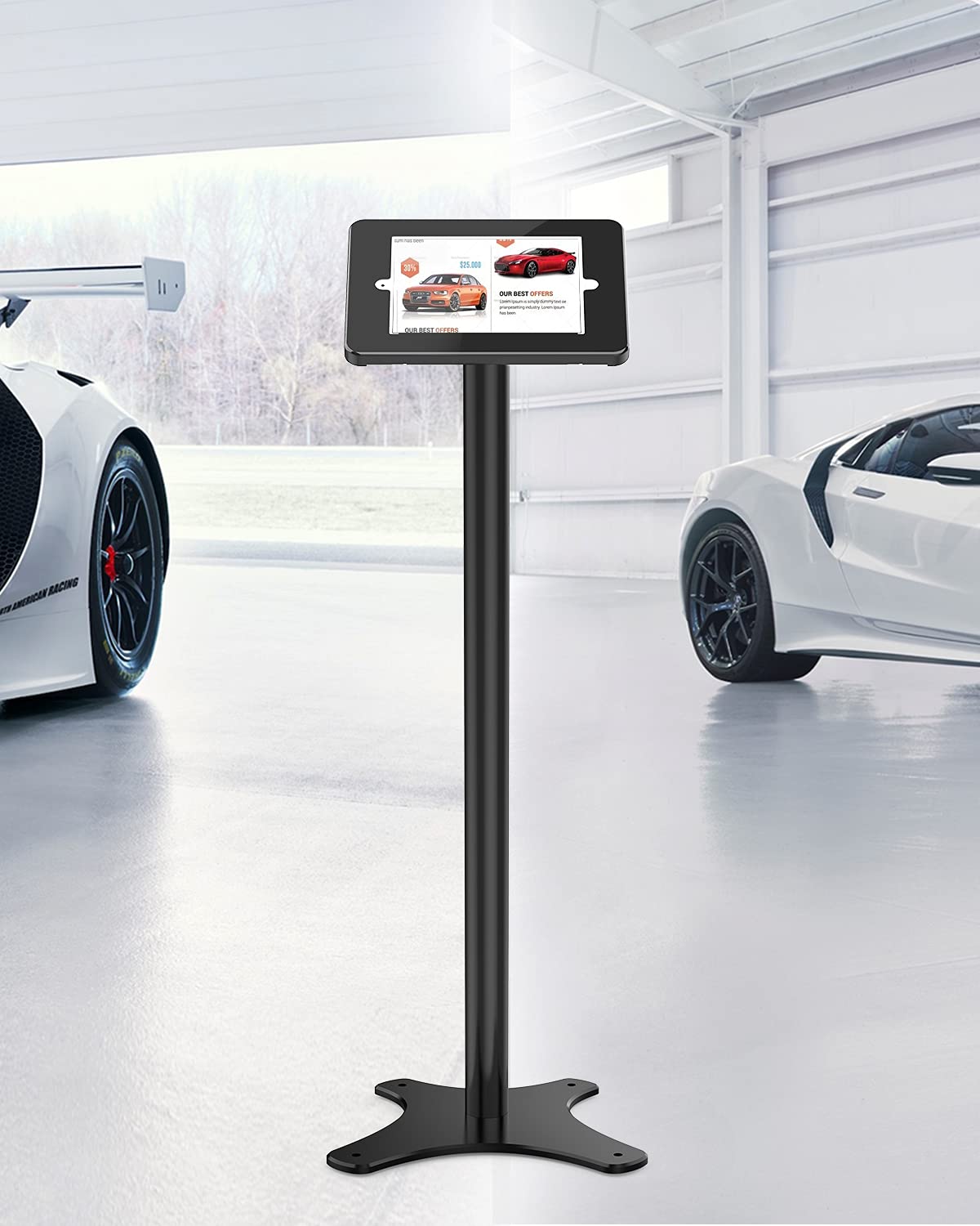 360° Swivel Tablet Floor Stand - Heavy Duty All Metal Kiosk Stand with Anti-Theft Key Lock for iPad 7/8/9 Gen (10.2 Inch) | Perfect for Retail Stores, Exhibitions & Public Kiosks