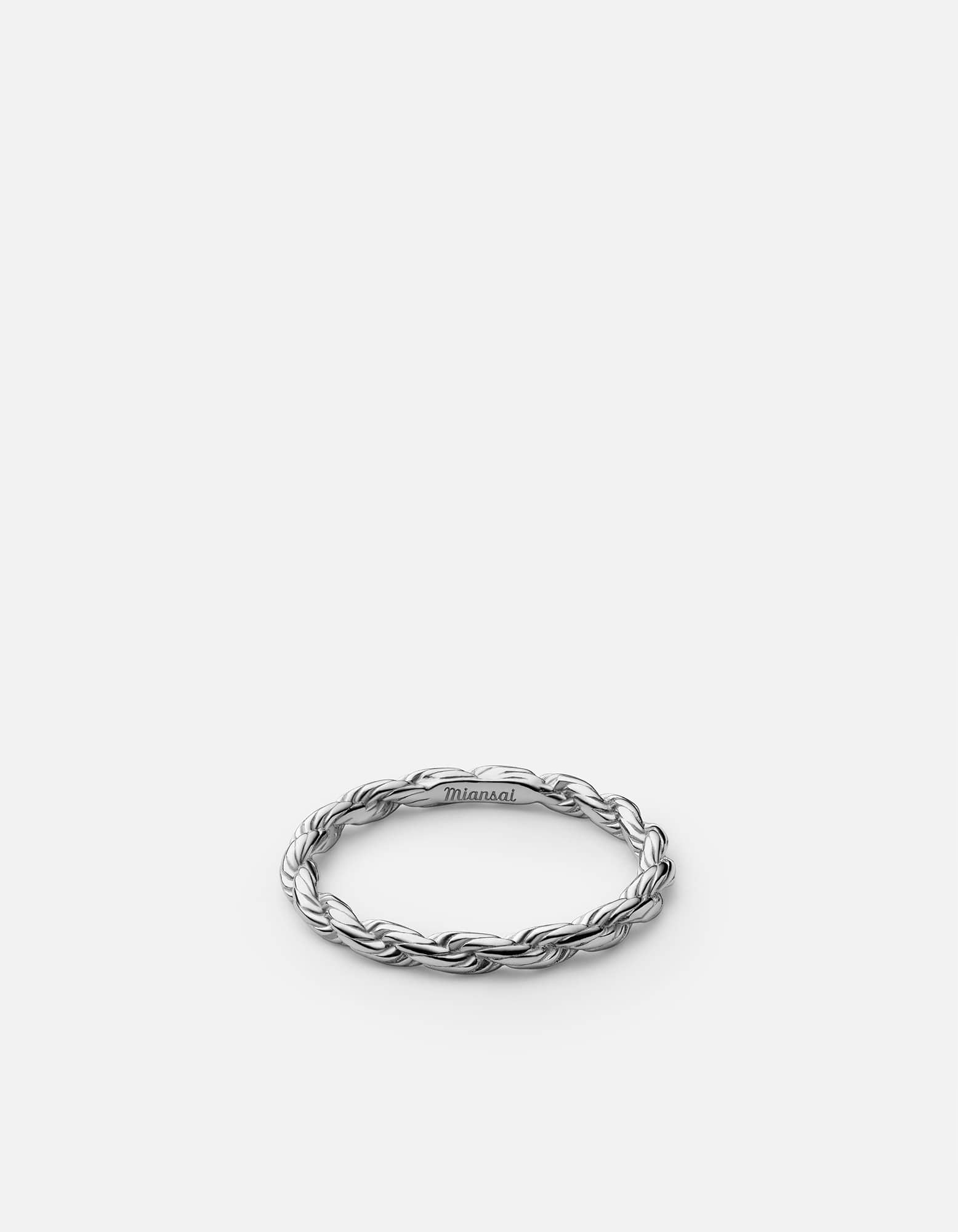 Sterling Silver Rope Chain Ring for Women - Elegant Jewelry Gift for Anniversary, Wedding, Valentine's Day - Perfect for Everyday Wear & Special Occasions