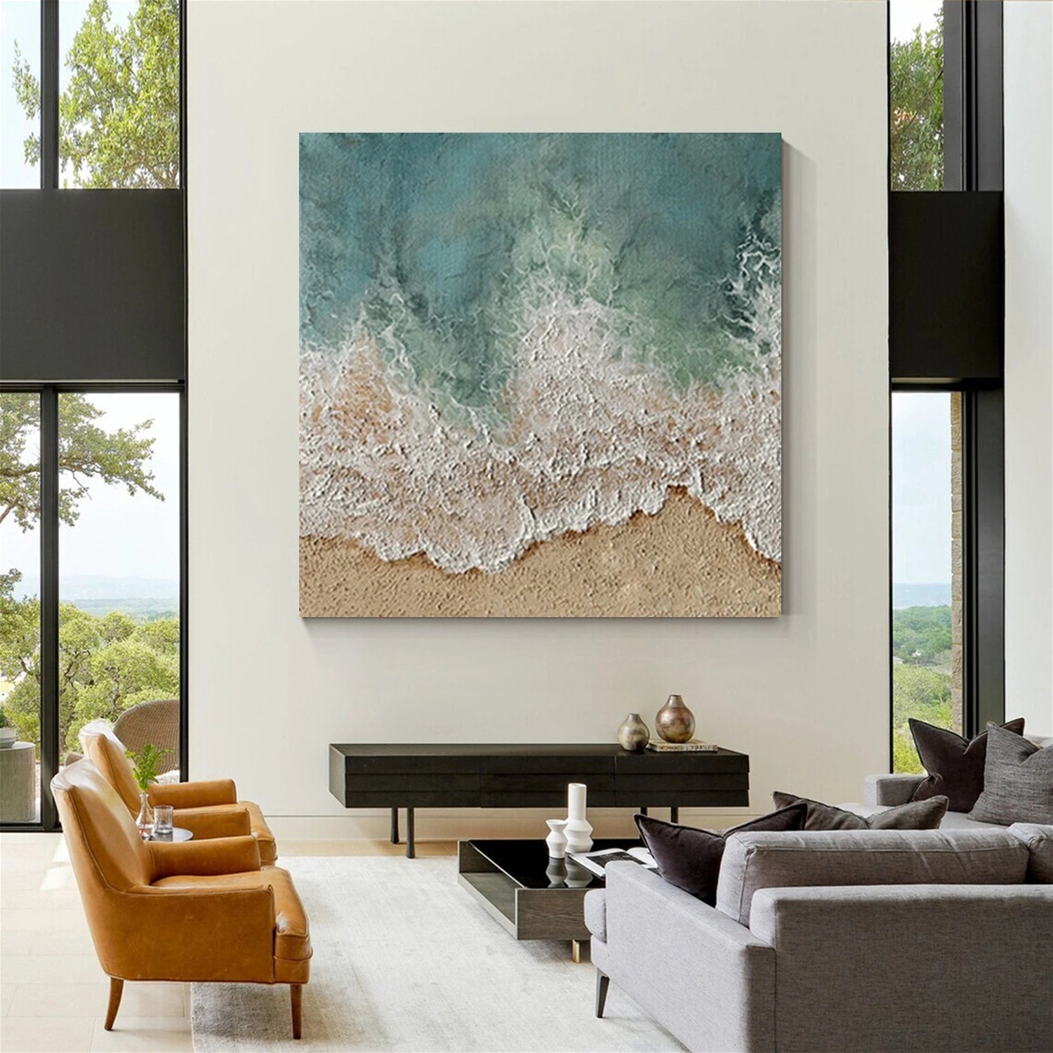 Ocean and Sky Painting #OS 247 - Stunning Coastal Wall Art for Beach House Decor & Living Room Aesthetic