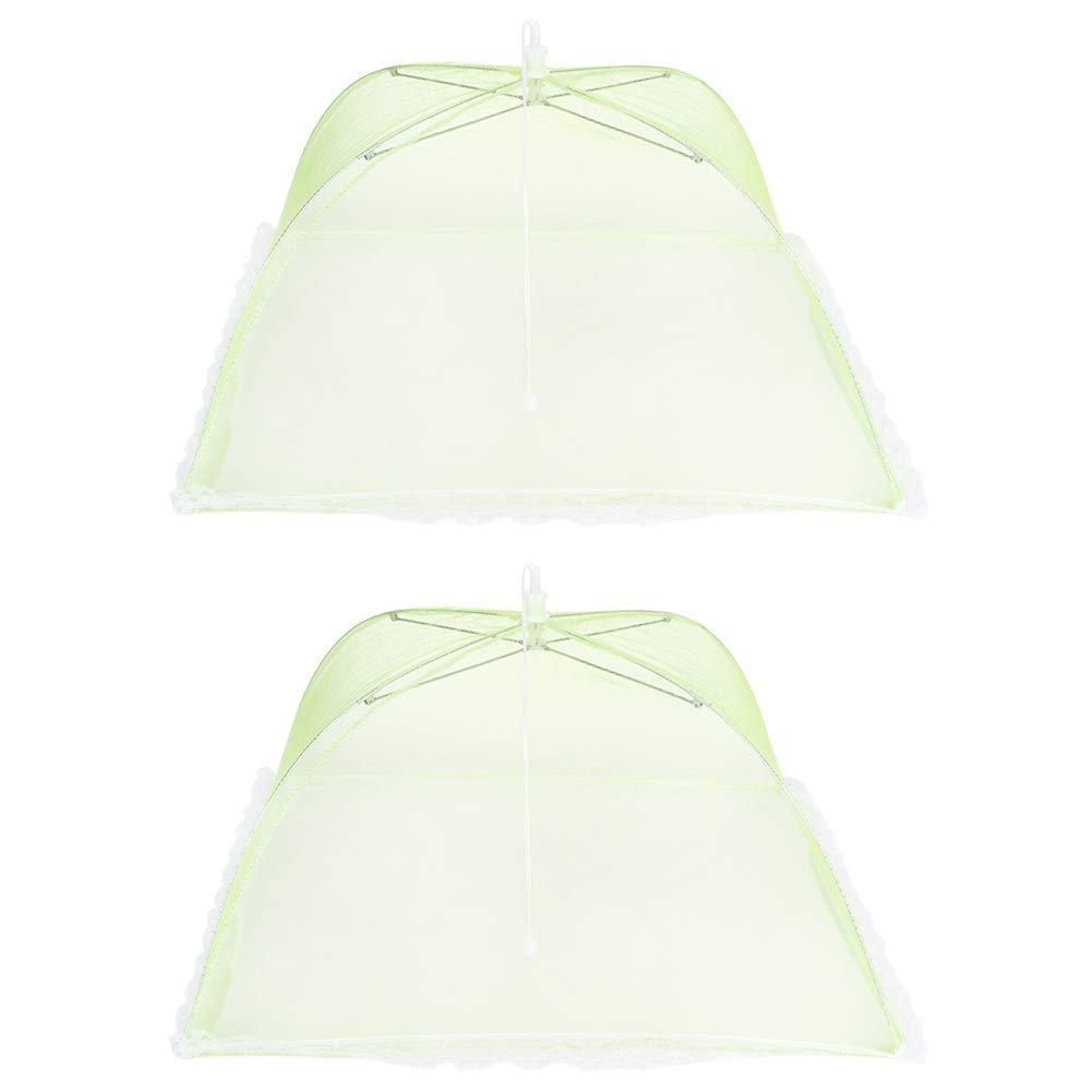 SH-RuiDu 2 Pack Foldable Food Covers - Mesh Umbrella Tents for Outdoor Picnics, BBQs & Parties - Anti Fly & Mosquito Net Protection for Tables