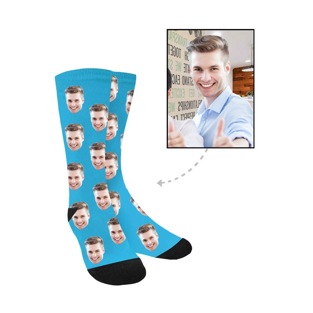 Custom Photo Face Socks - Personalized Crew Socks for Women & Men | Turn Your Photos into Unique Gifts for Birthdays, Anniversaries & Couples