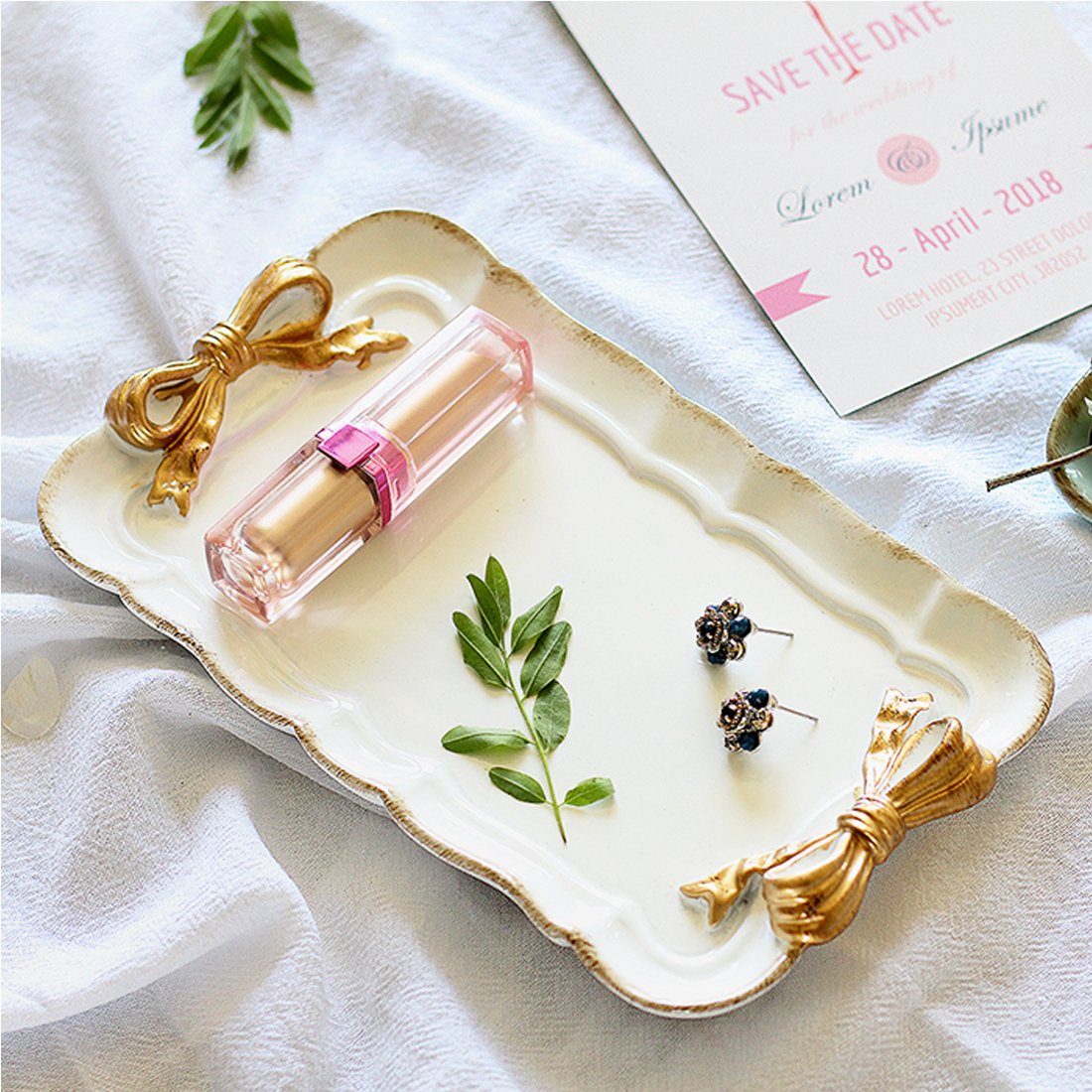 Elegant Purple Resin Butterfly Knot Jewelry Tray & Dessert Dish - Perfect for Jewelry Display, Ring Holder, and Party Dessert Serving