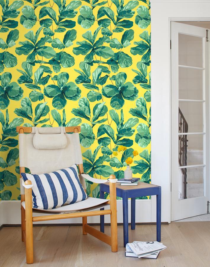Nathan Turner Fiddle Fig Wallpaper - Premium Peel and Stick Daffodil Design for Living Room, Bedroom & Nursery Decor