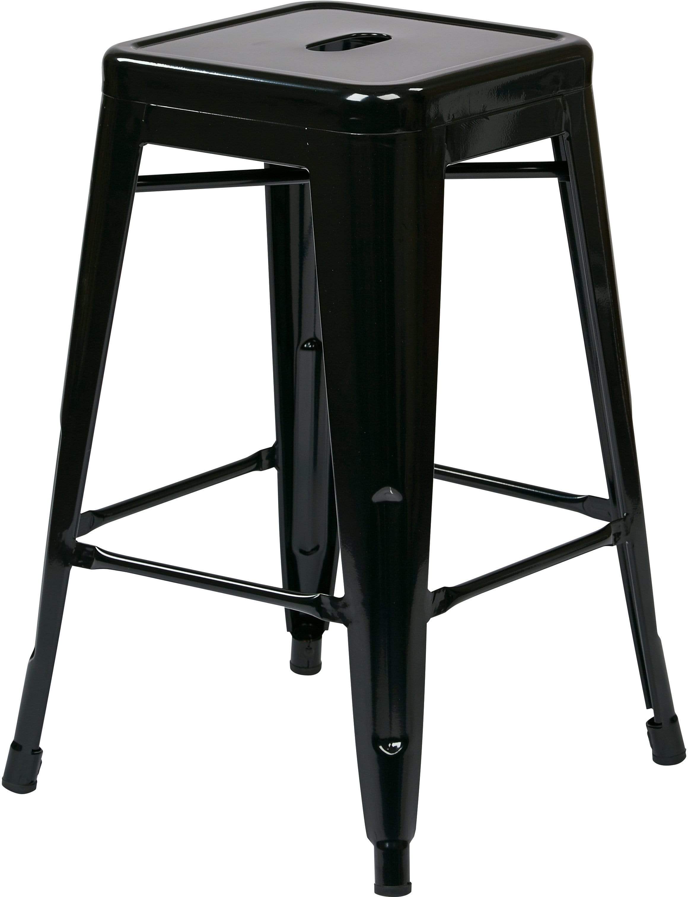 OSP Designs 24-Inch Steel Backless Bar Stool Set of 2 - Modern Counter Height Stools for Kitchen Island, Breakfast Bar & Home Decor [PTR3024A2]