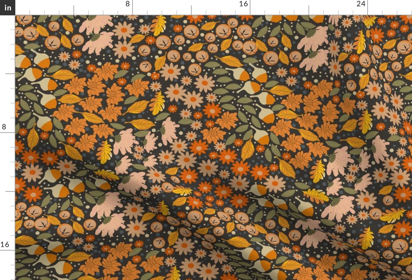 Autumn Botanical Floral Ditsy Printed Minky Fabric by The Yard - Soft Plush Material for Sewing Baby Blankets, Quilt Backing & DIY Home Decor - Perfect for Nursery, Crafts & Cozy Throw Blankets