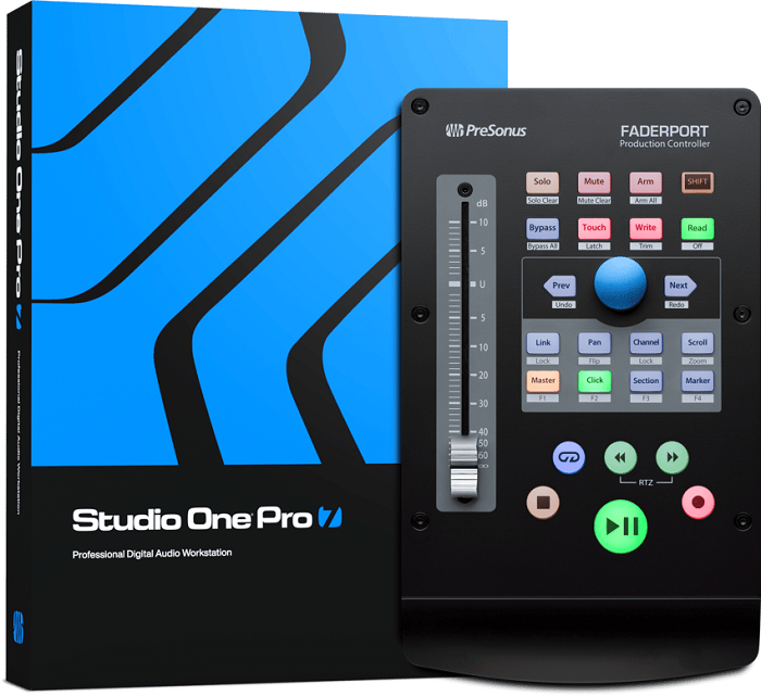 PreSonus FaderPort 8 DAW Controller - USB MIDI Control Surface for Music Production with Studio One Pro Software | Perfect for Home Studios & Professional Recording