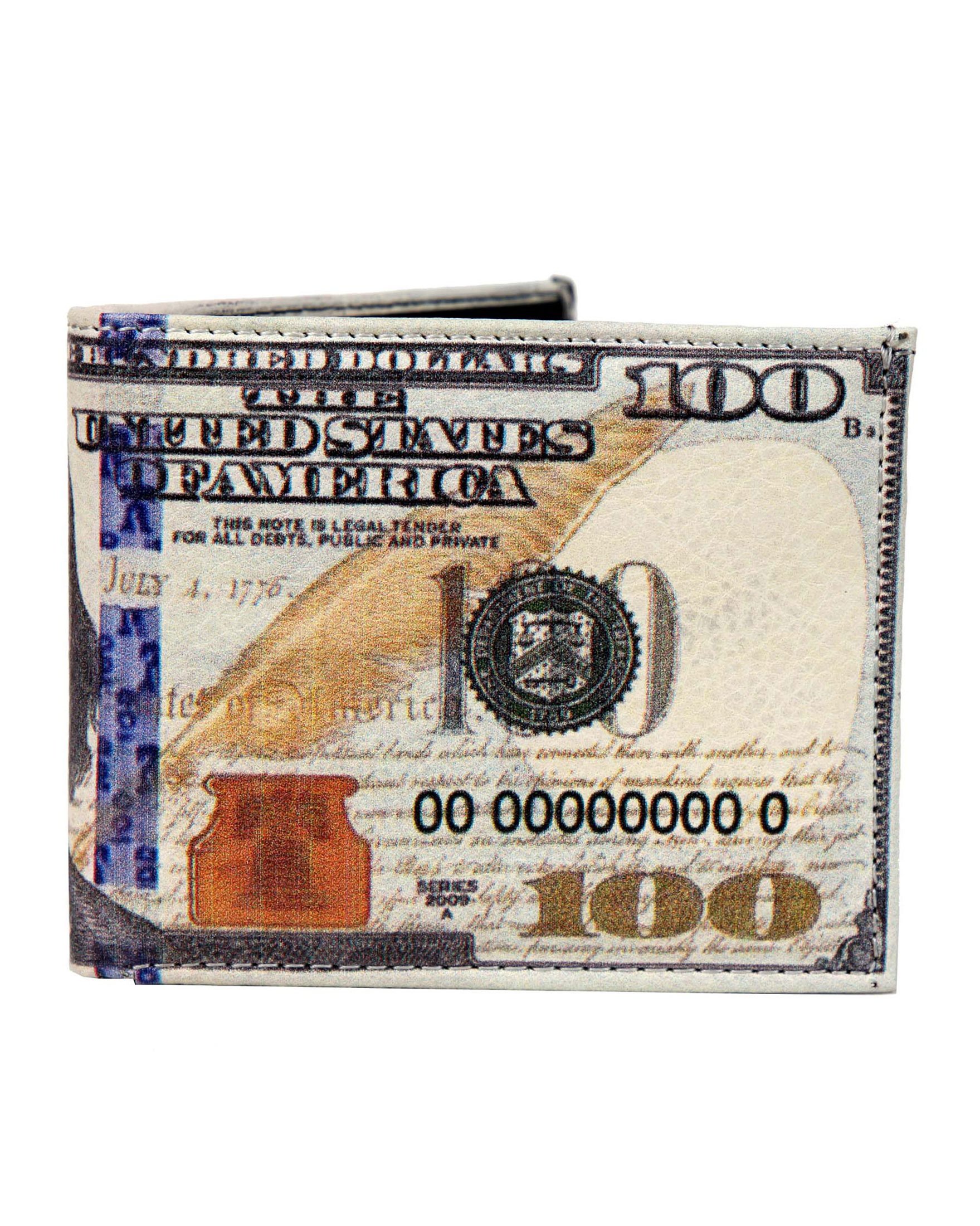 Premium Men's Leather Wallet with RFID Blocking - USA New $100 Dollar Bill Design, Credit Card Holder & ID Display - Perfect for Travel, Business & Everyday Use