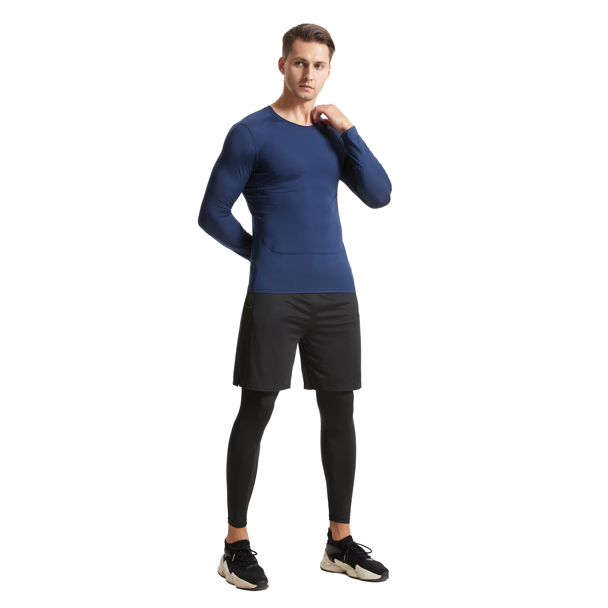 Tancefair 5-Piece Men's Workout Set - Compression Pants, Short & Long Sleeve Shirts, Jacket - Gym, Running, Fitness Training Outfit for Men