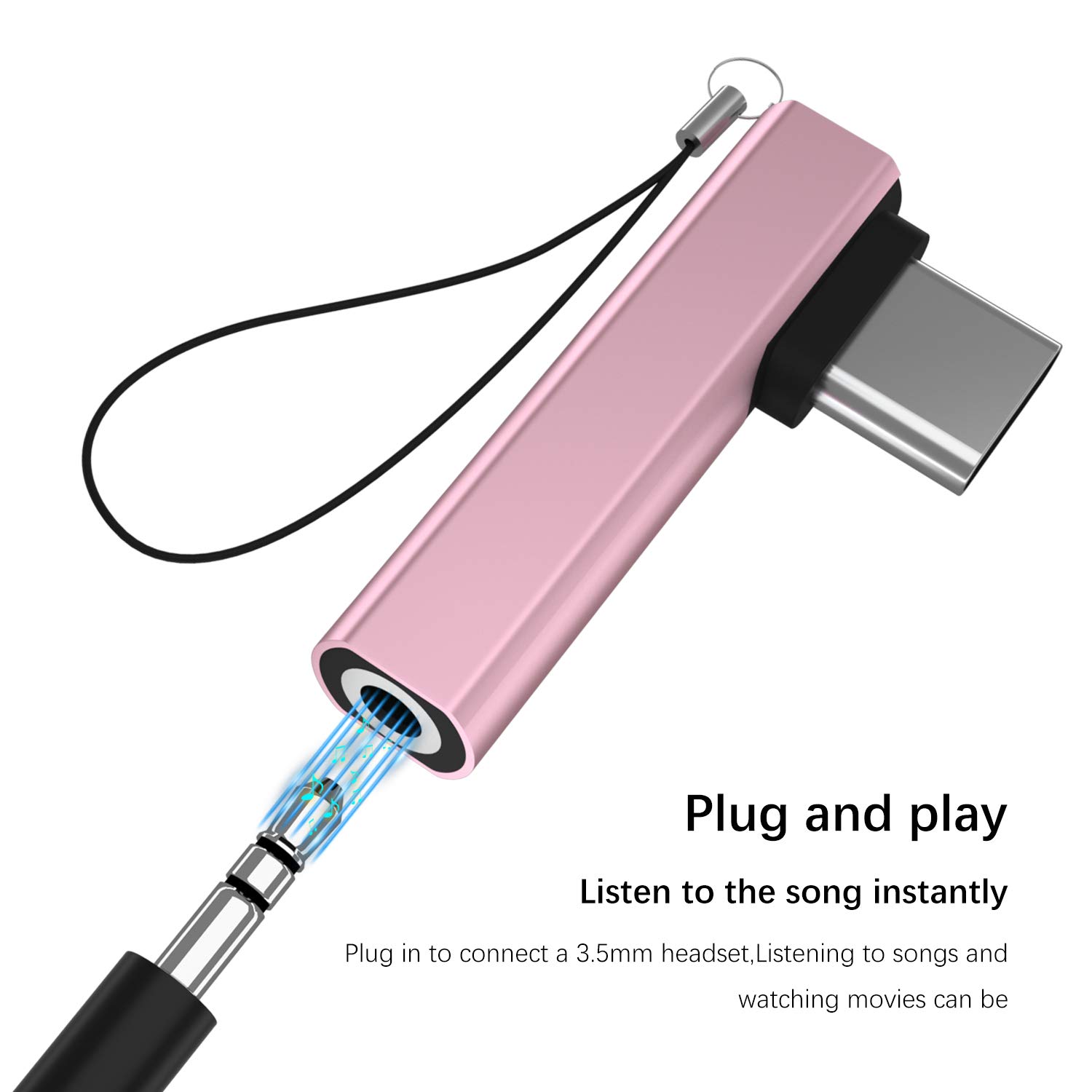 VIMVIP USB C to 3.5mm Headphone Jack Adapter - Gold Audio Aux Converter for iPhone 15/14/13, Samsung Galaxy, iPad - Portable Wired Earphone Dongle for Travel, Gym, Commuting