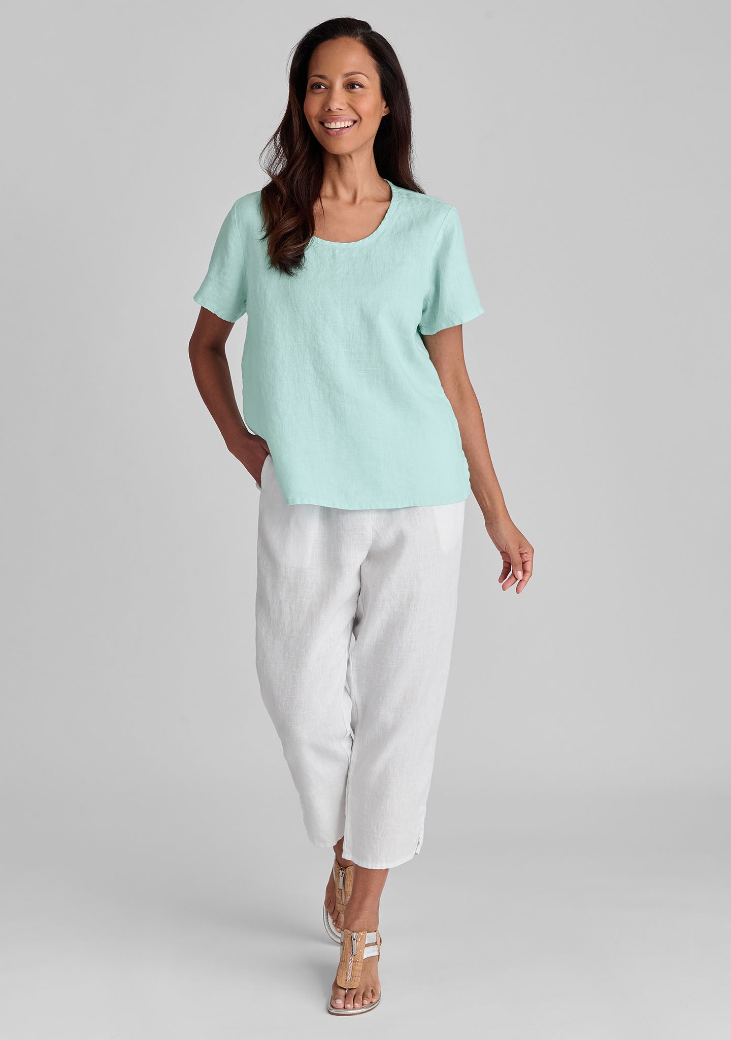 Premium Linen T-Shirt for Men & Women - Soft, Breathable & Comfortable Basic Tee - Perfect for Casual Wear, Summer Outfits & Layering